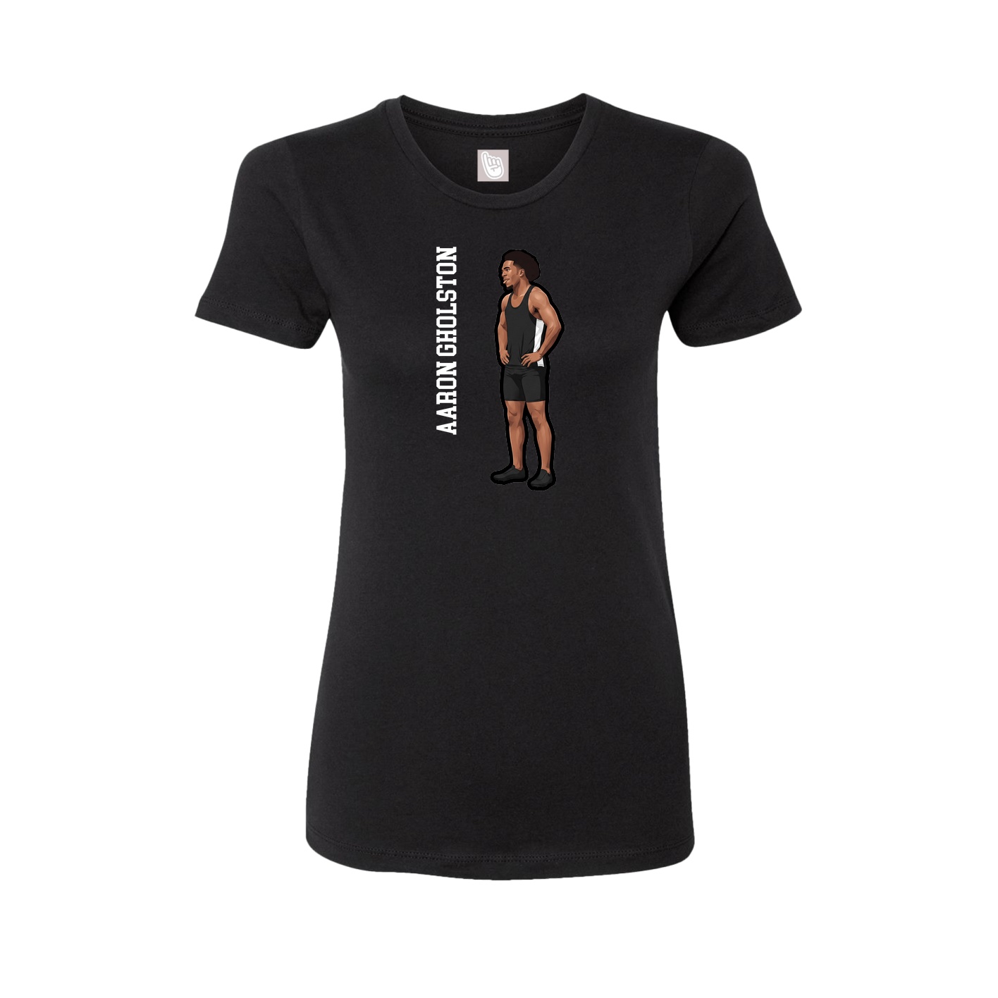 Fitted Women's Tee — Name Vertical in Black