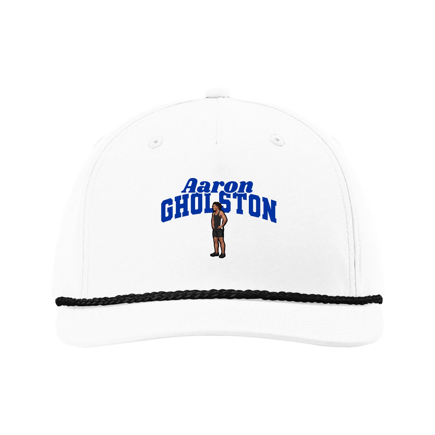 Five-Panel Classic Rope Cap — Signature Arch in White