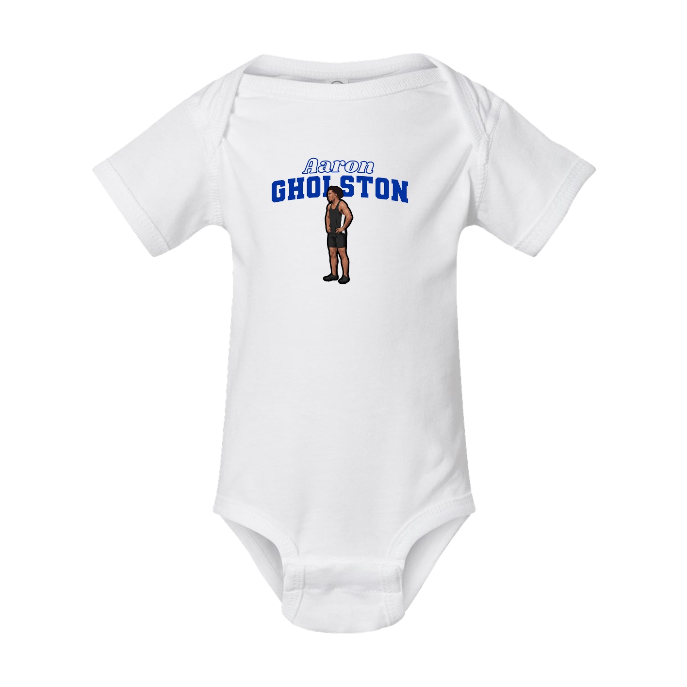 Baby Onesie — Name Arch in White