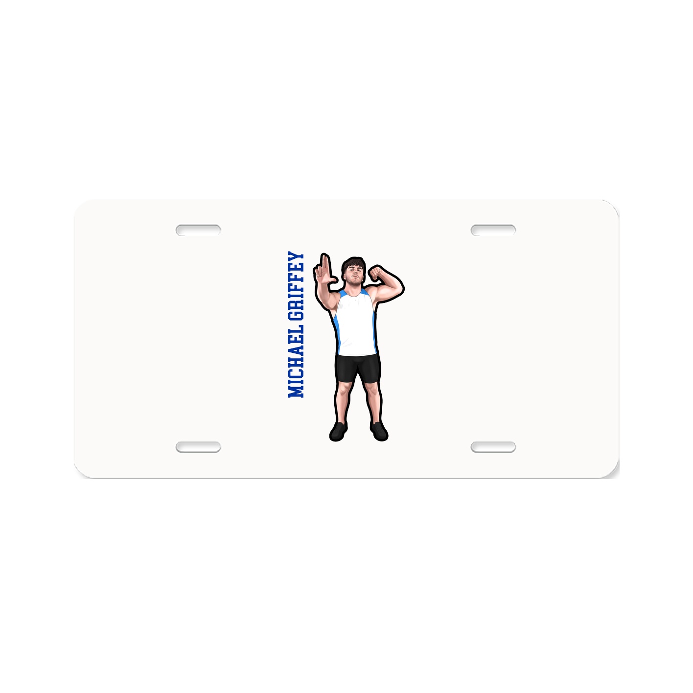 License Plate — Name Vertical in Classic