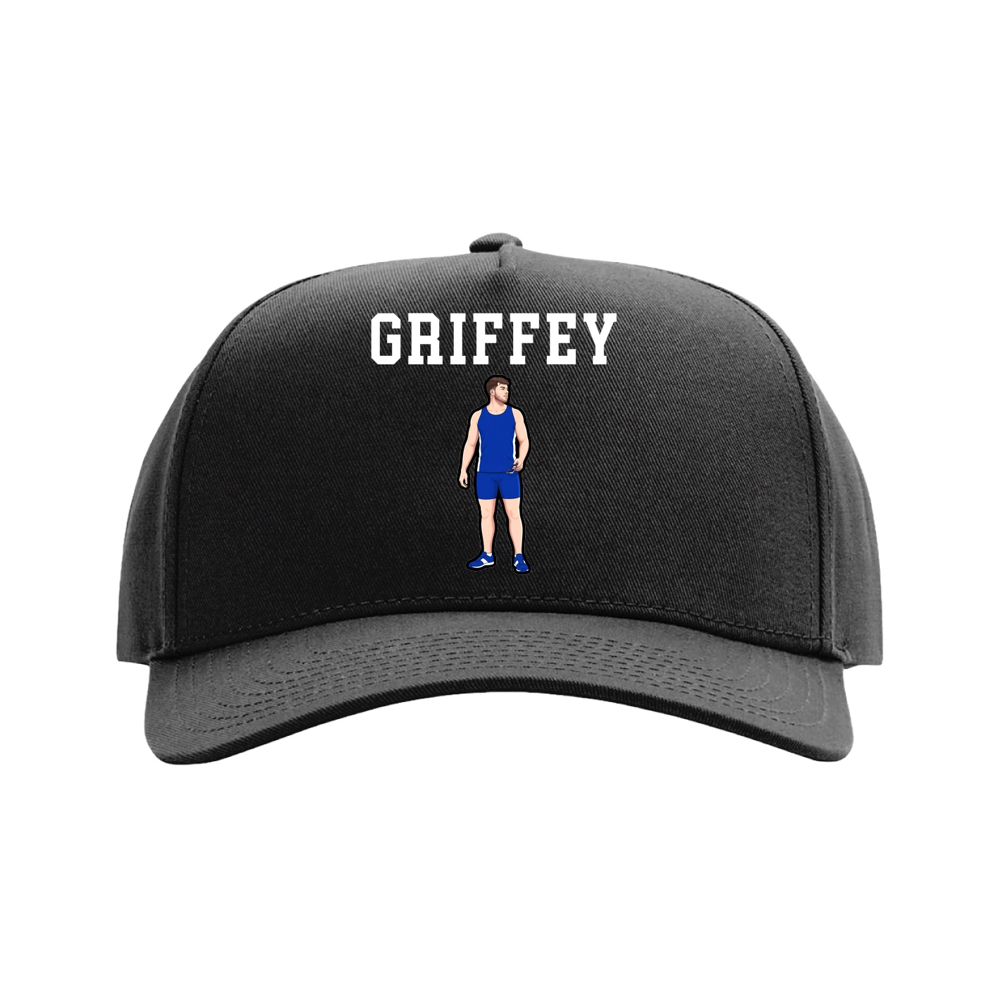 Full Fabric Five-Panel Champ Cap — Shirsey in Black
