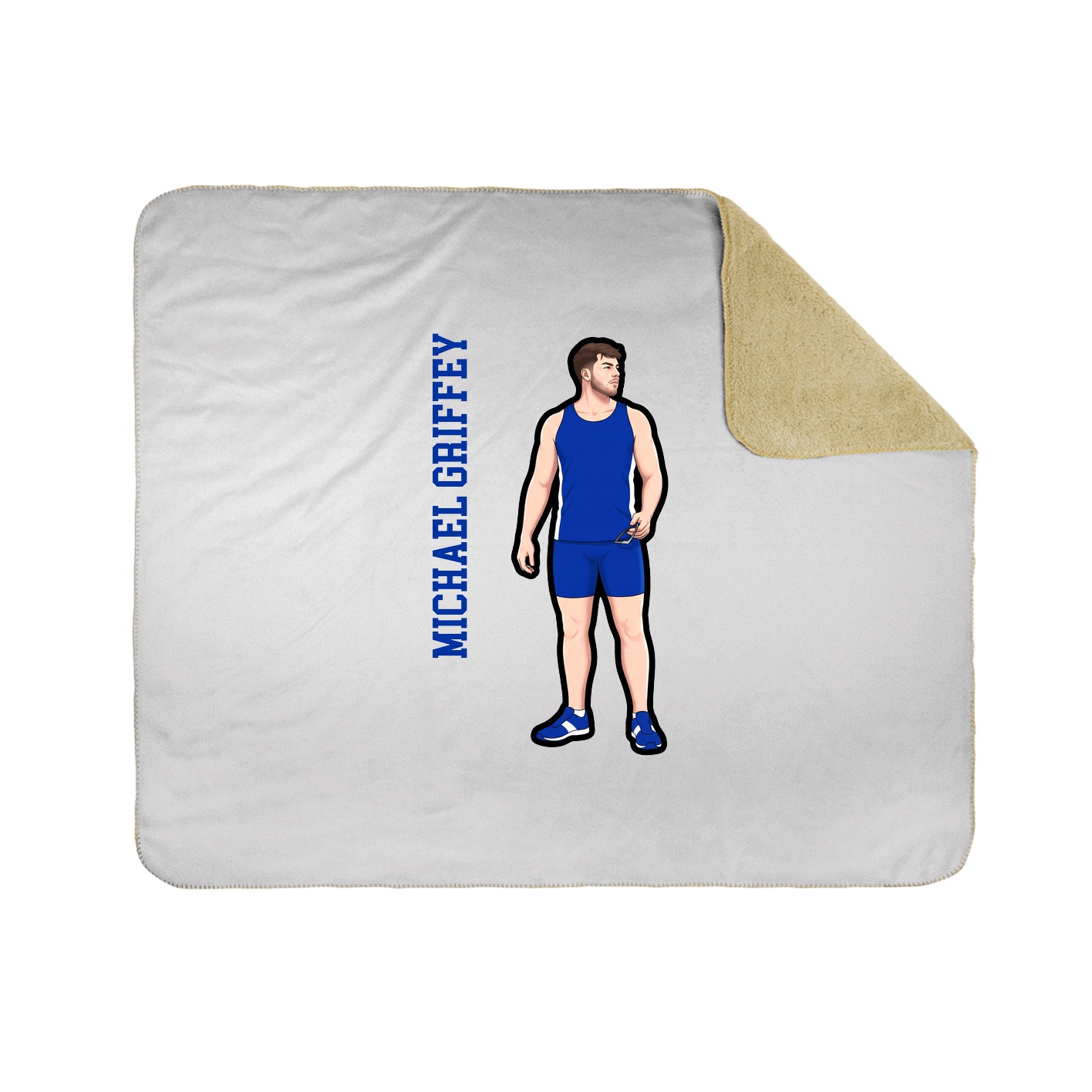 Throw Blanket — Name Vertical in White