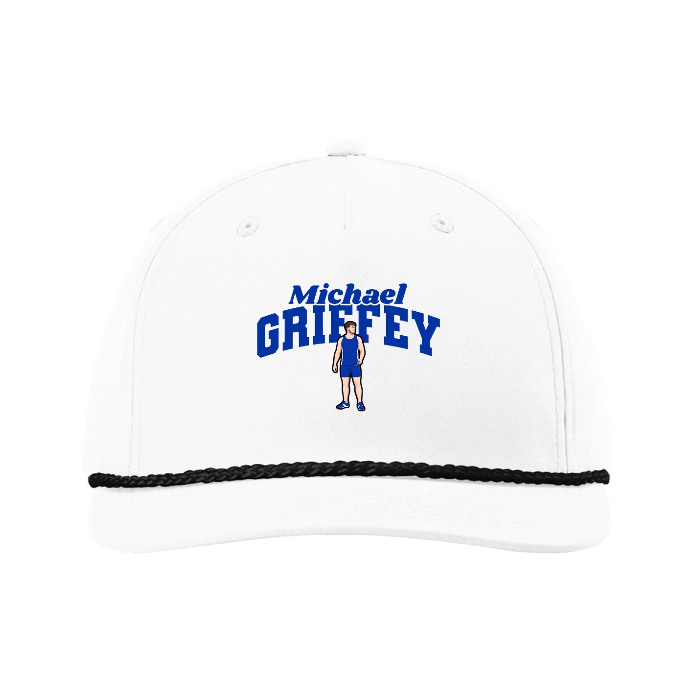 Five-Panel Classic Rope Cap — Signature Arch in White