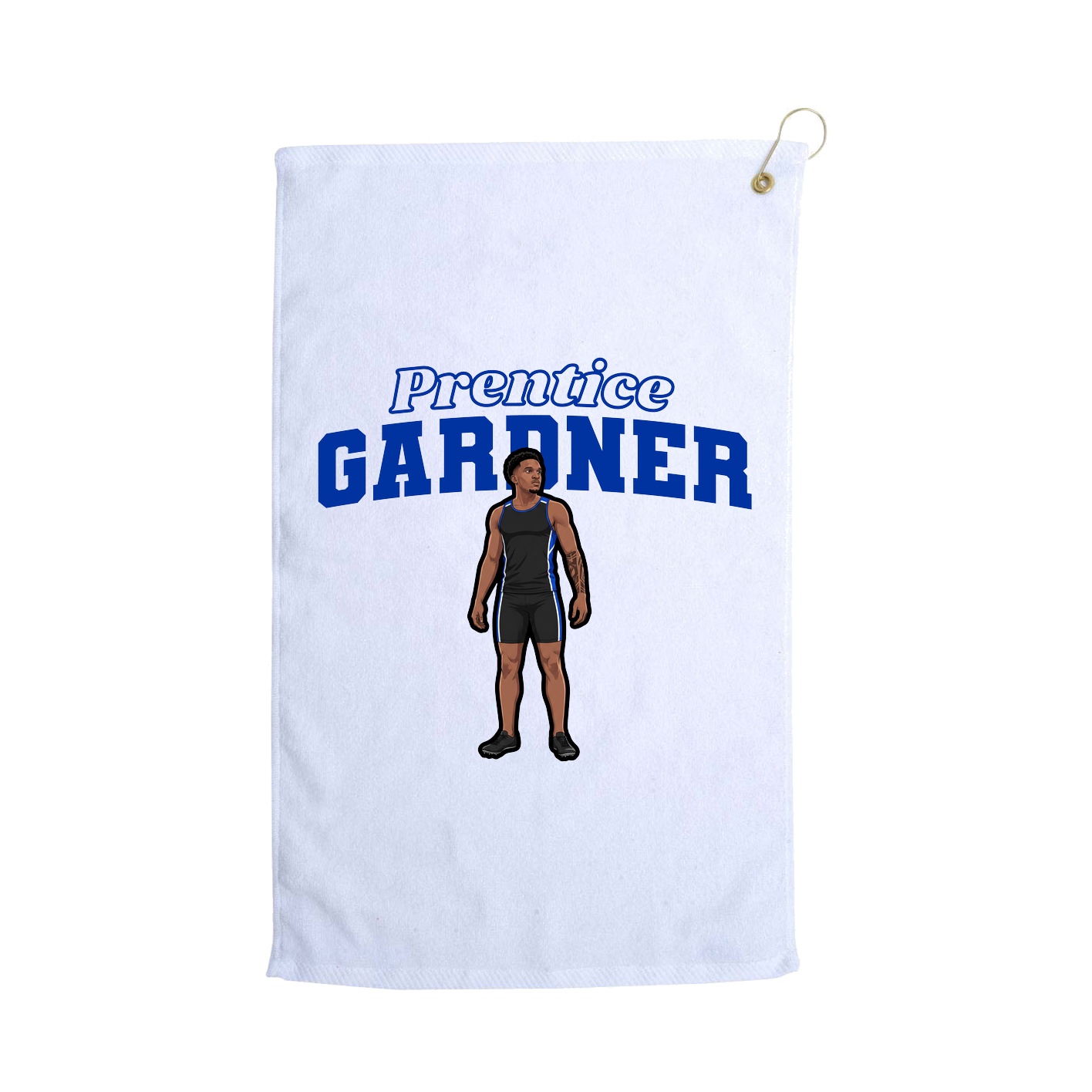 Golf Towel — Name Arch in White