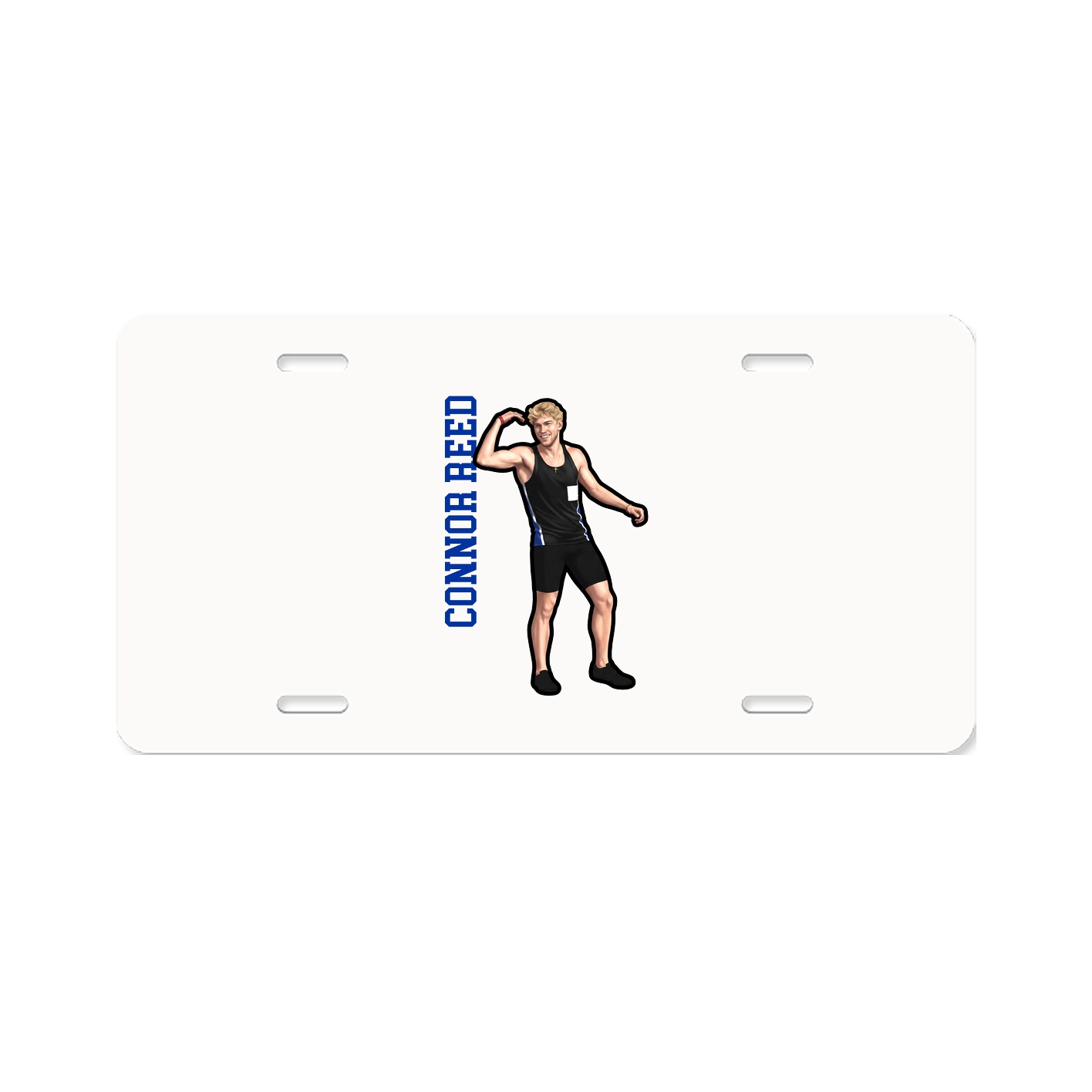 License Plate — Name Vertical in Classic