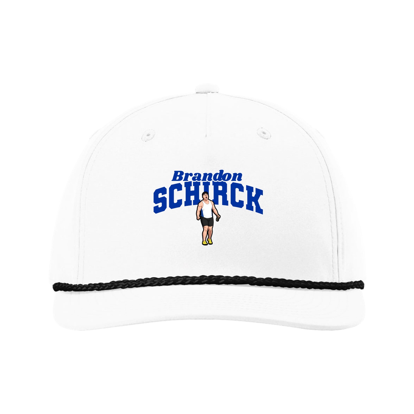 Five-Panel Classic Rope Cap — Signature Arch in White