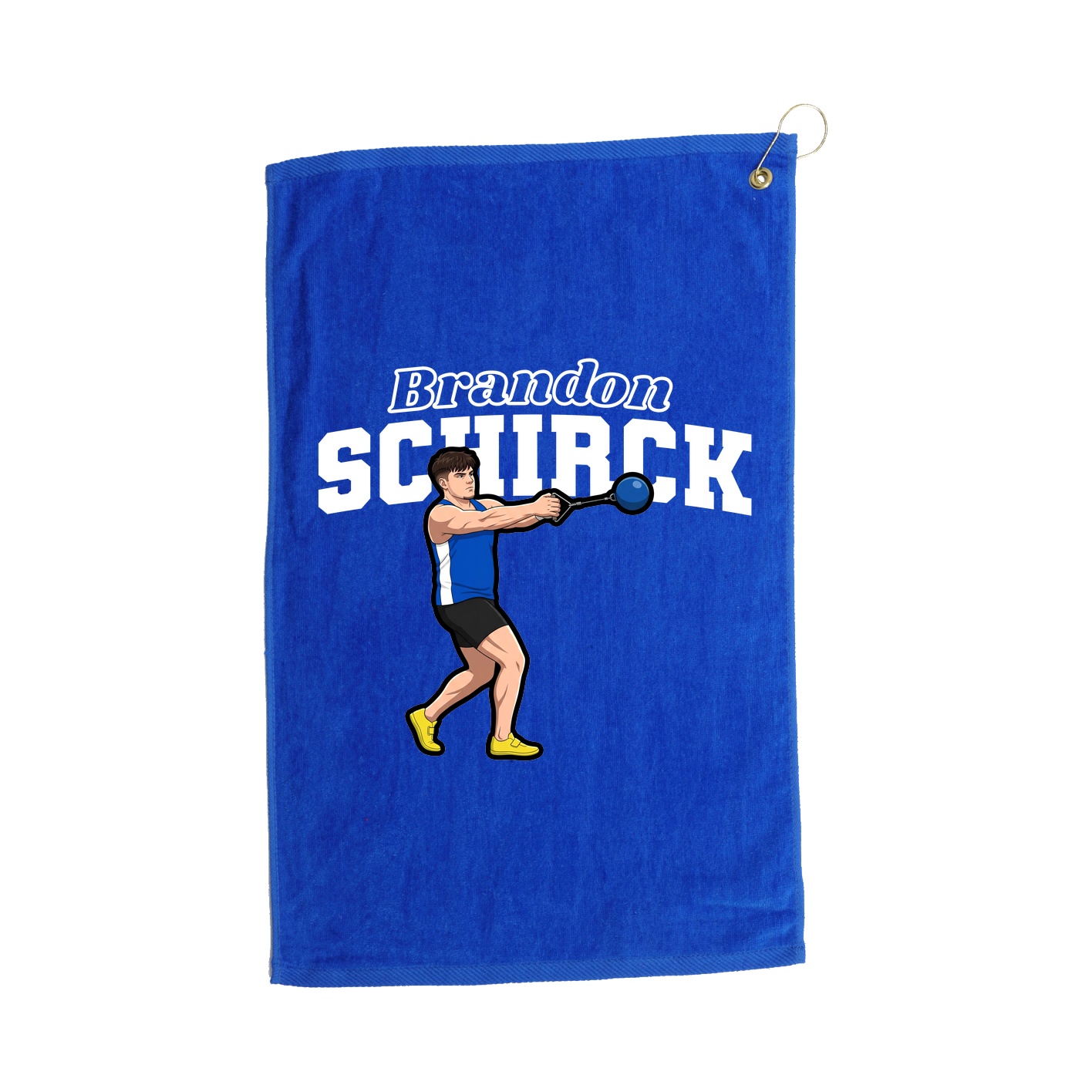 Golf Towel — Name Arch in Royal
