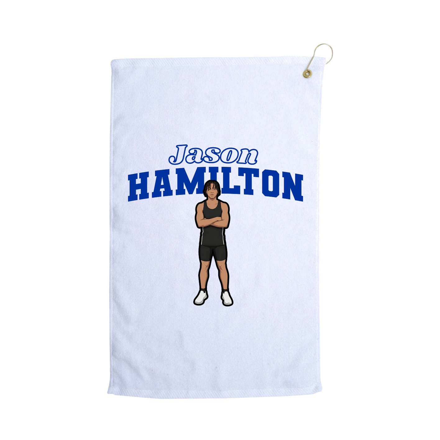 Golf Towel — Name Arch in White