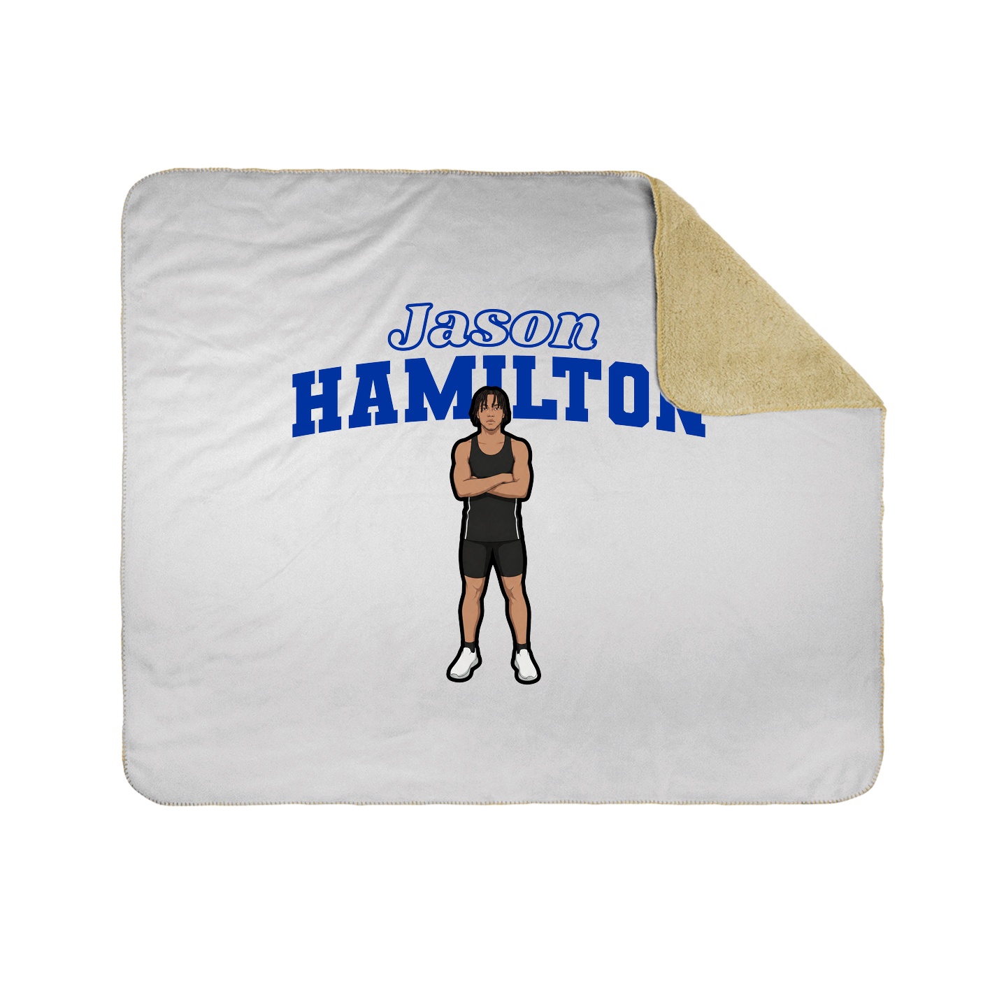 Throw Blanket — Name Arch in White