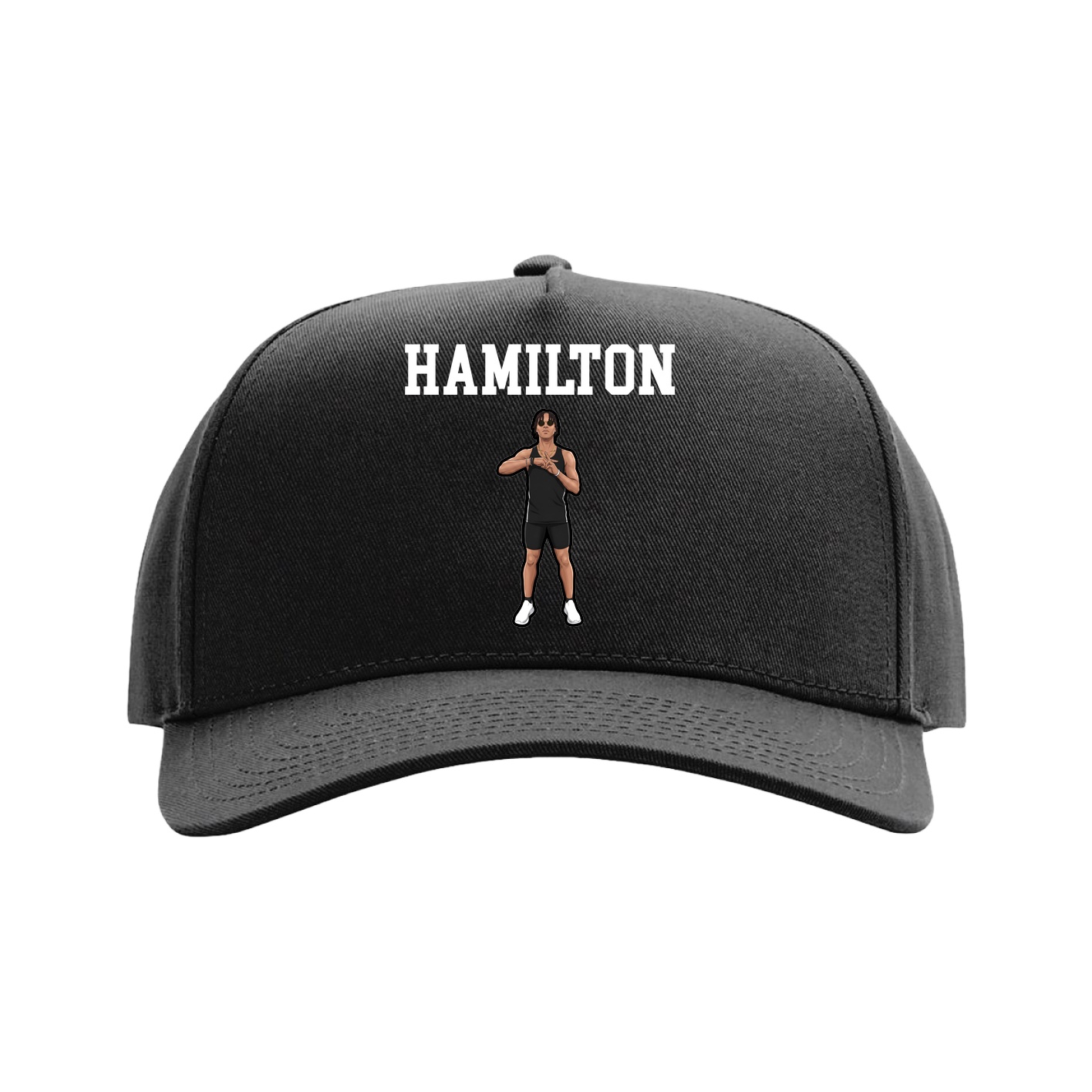 Full Fabric Five-Panel Champ Cap — Shirsey in Black
