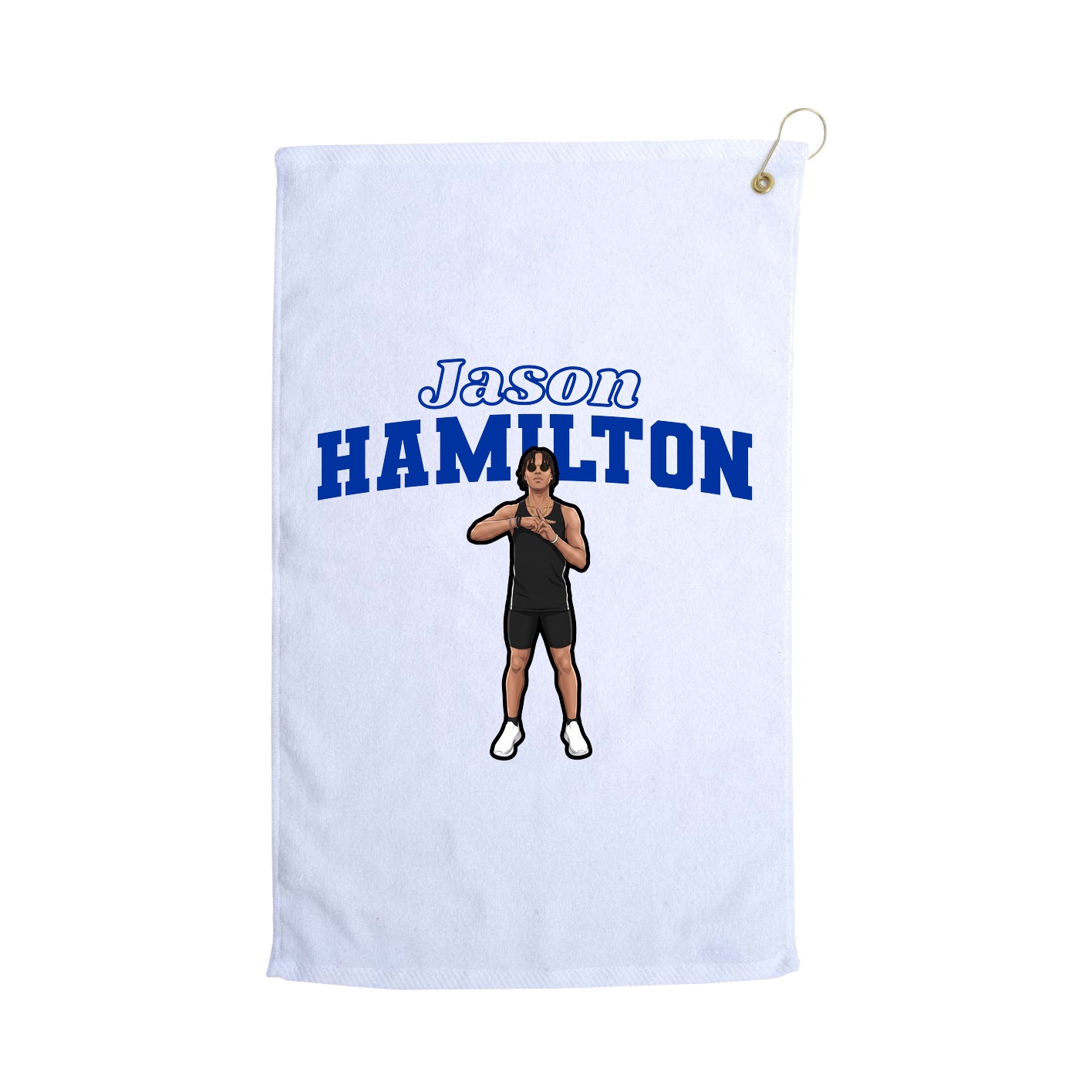 Golf Towel — Name Arch in White