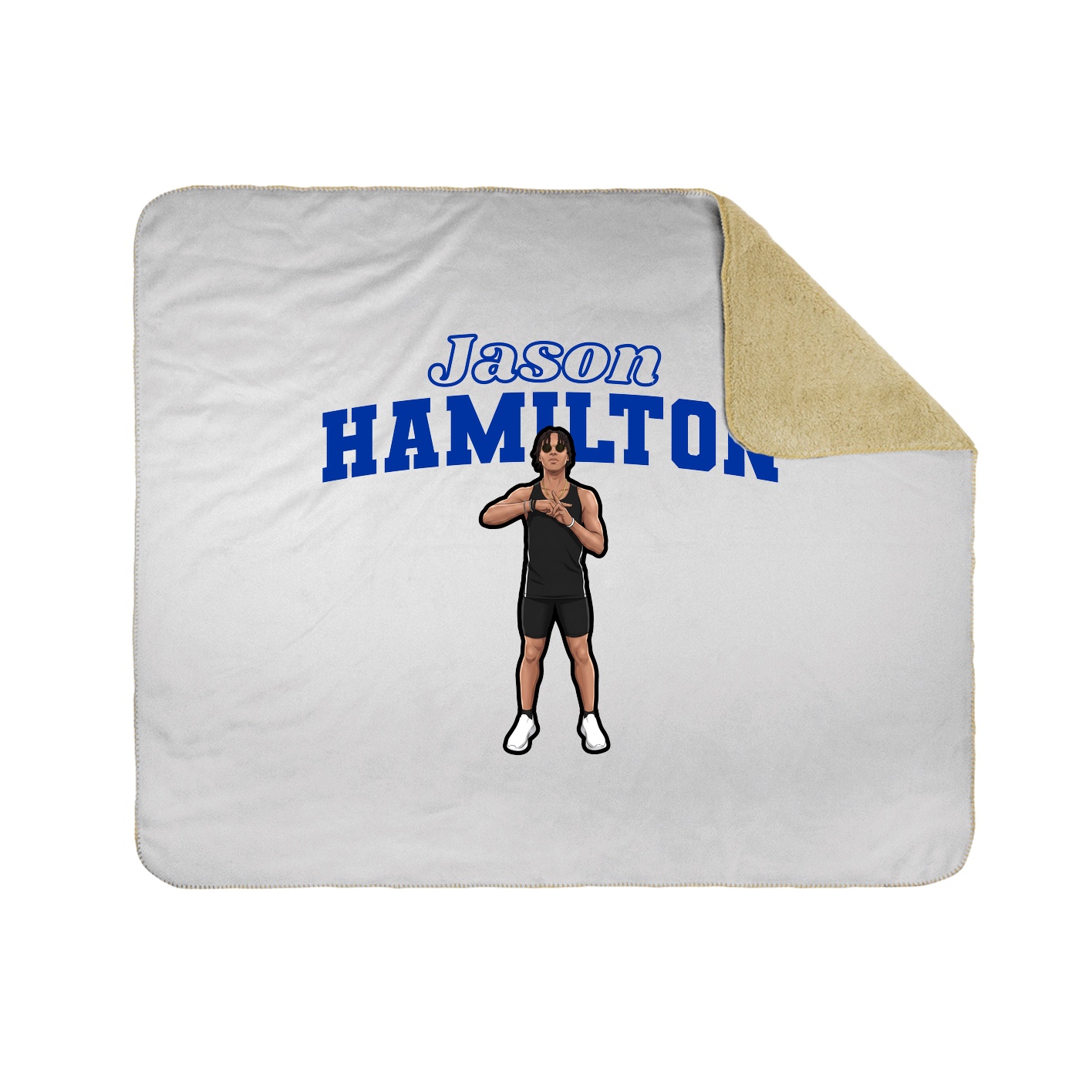 Throw Blanket — Name Arch in White