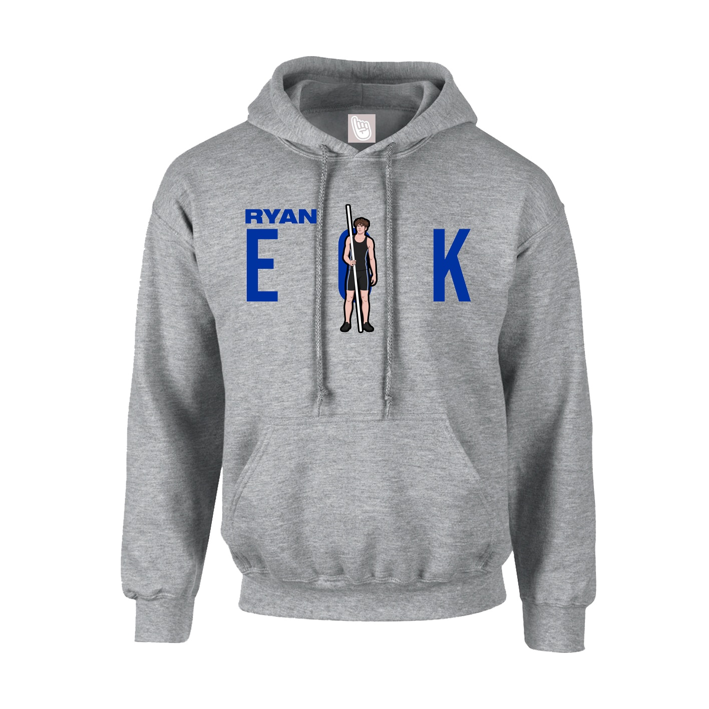 Youth Hoodie — Player Name in Grey