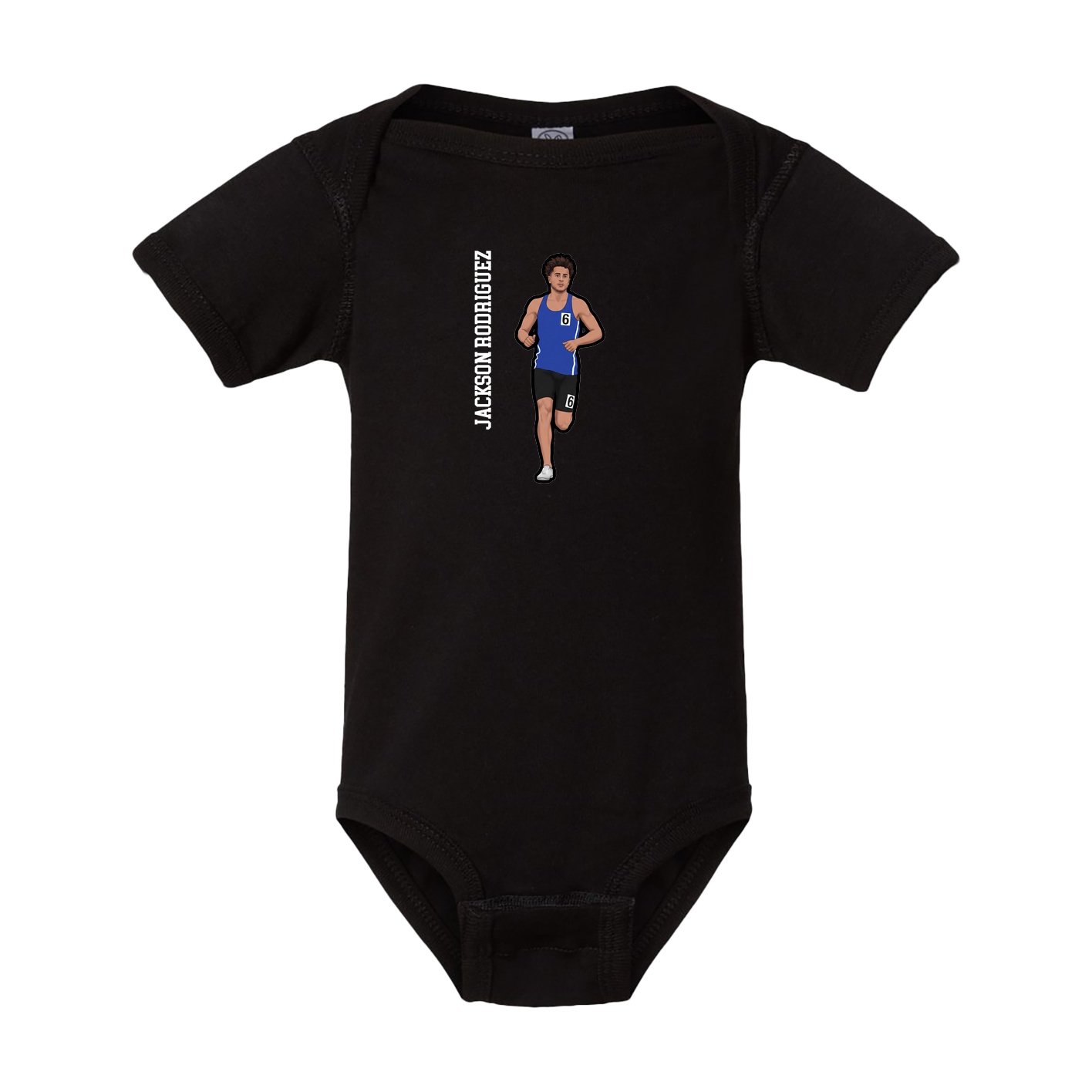 Baby Onesie — Name Vertical in Black