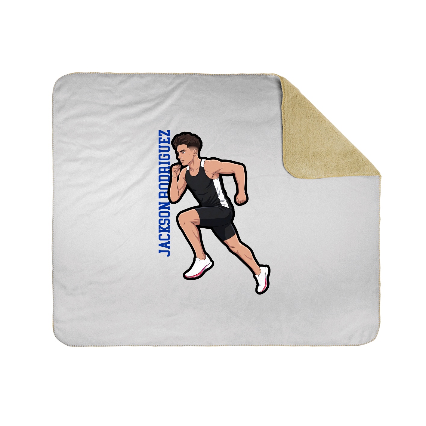 Throw Blanket — Name Vertical in White