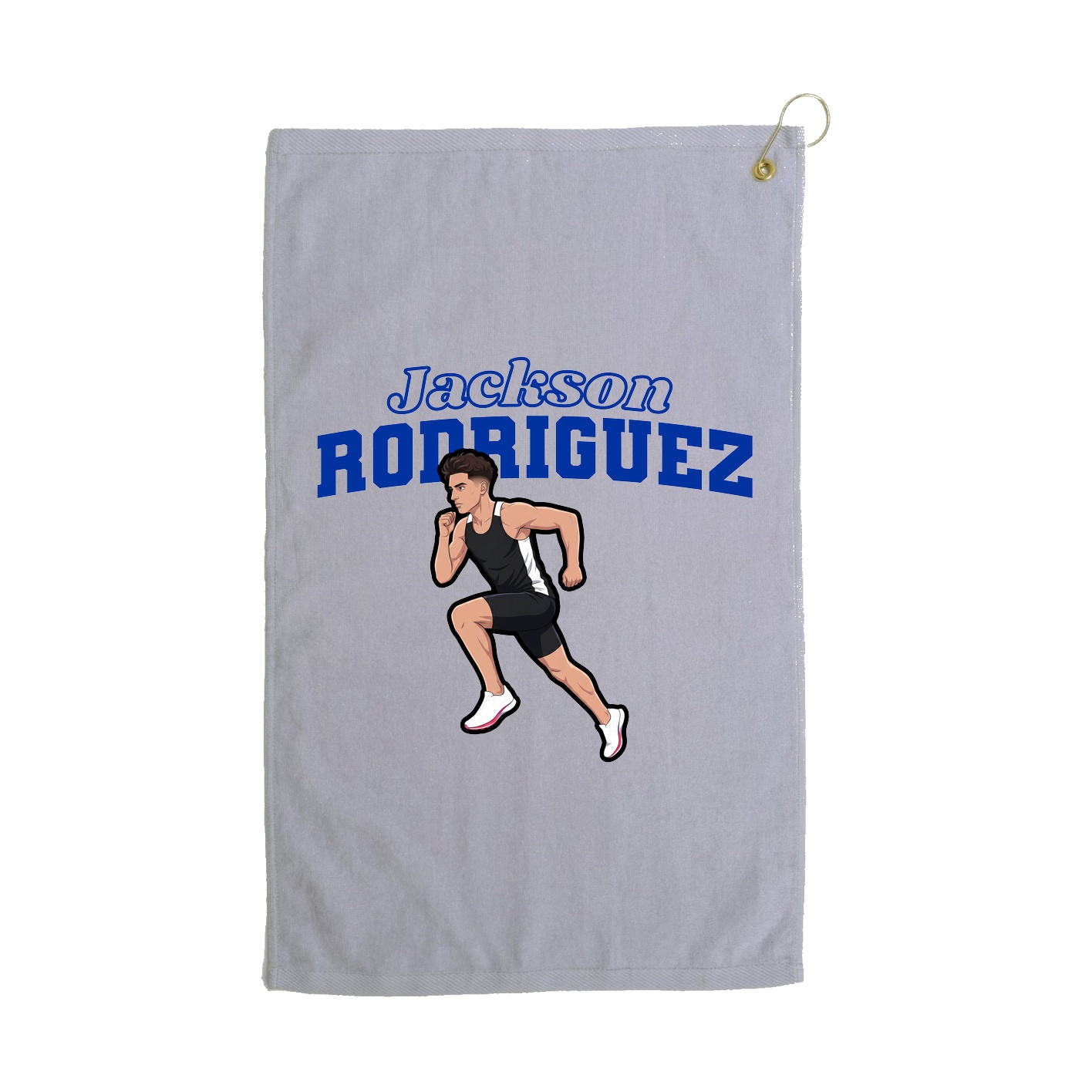 Golf Towel — Name Arch in Grey