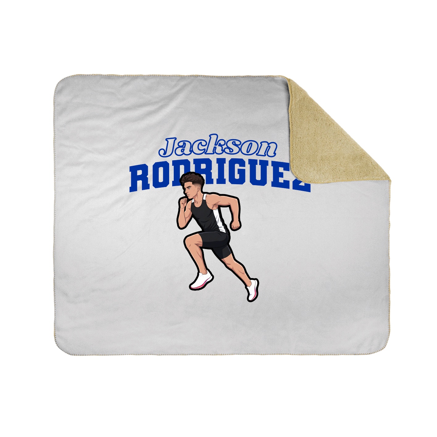 Throw Blanket — Name Arch in White