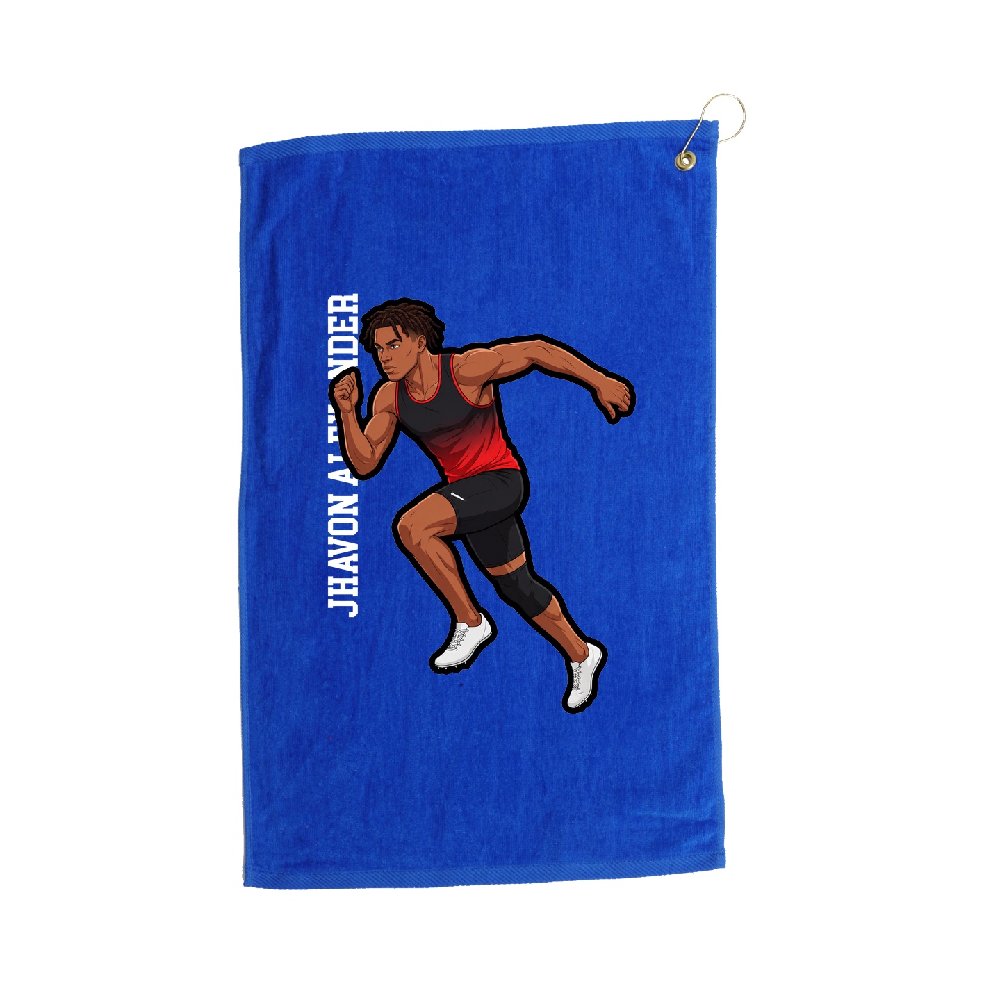 Golf Towel — Name Vertical in Royal