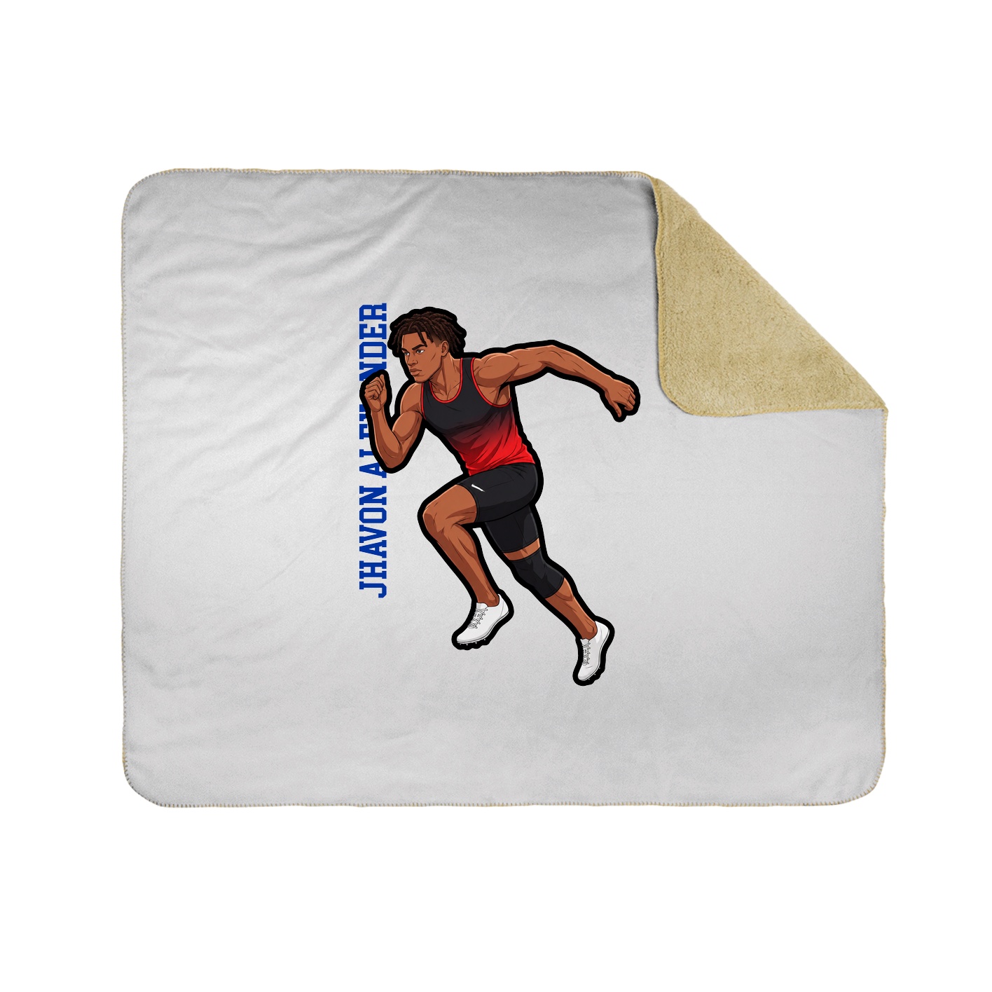 Throw Blanket — Name Vertical in White