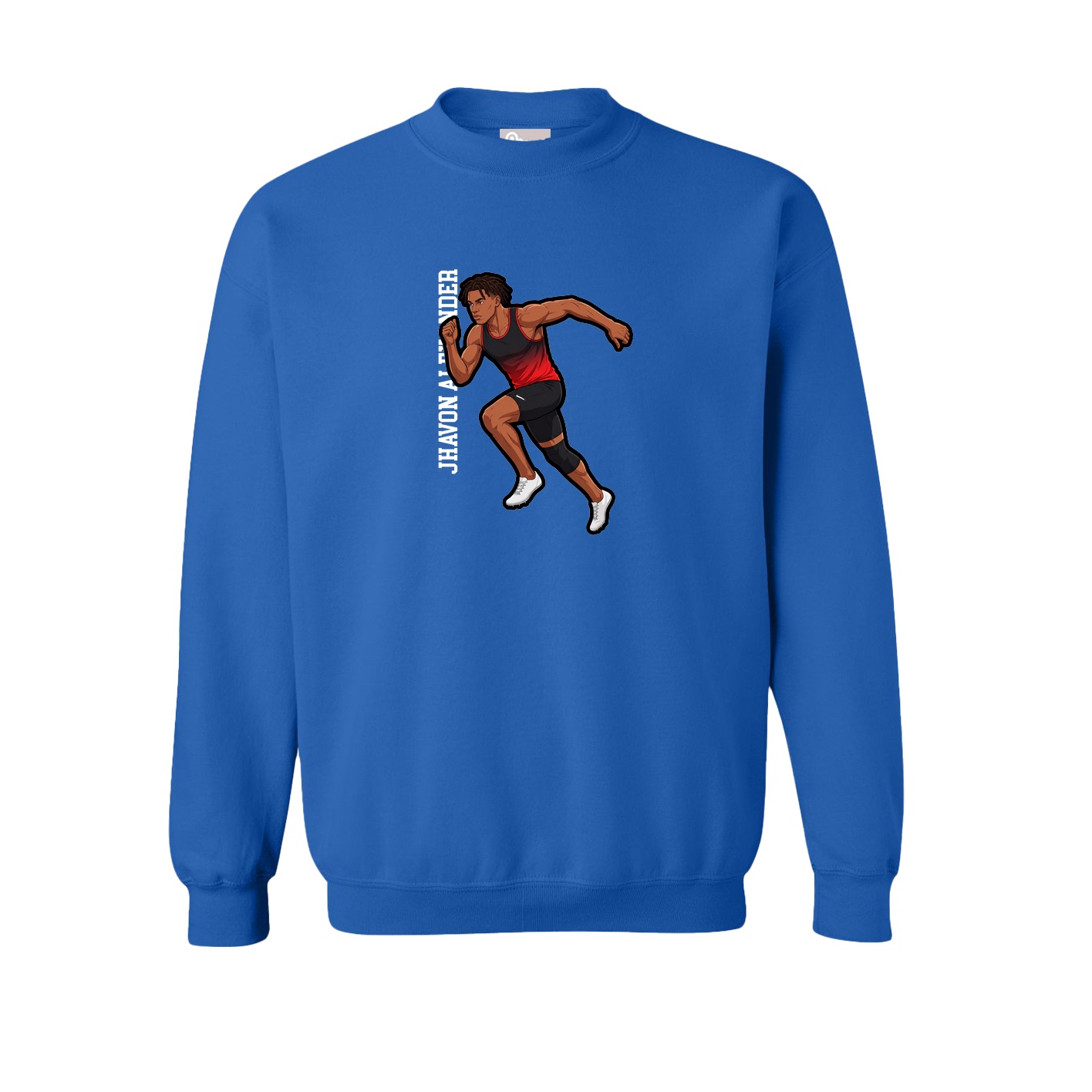 Fleece Crew — Name Vertical in Royal