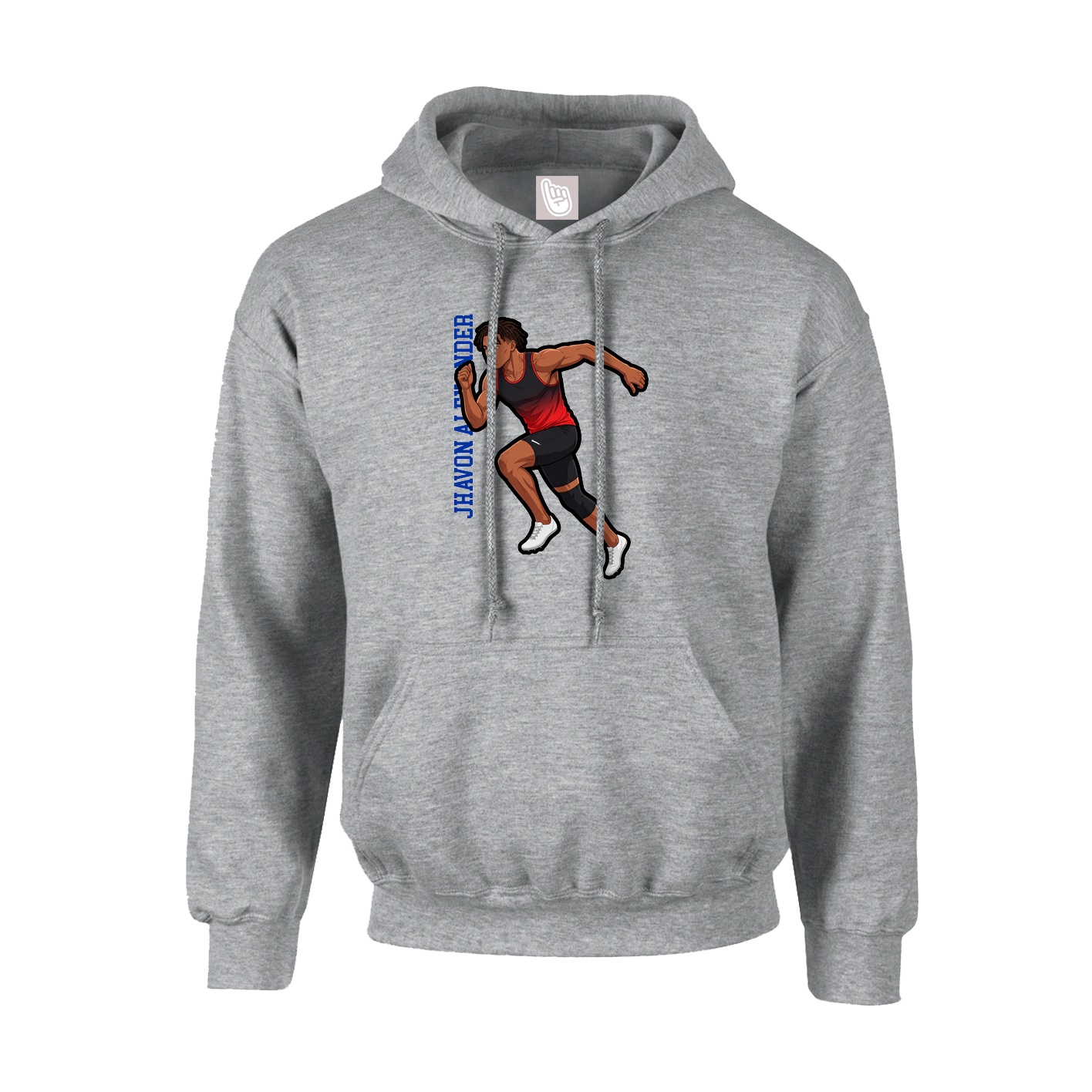Youth Hoodie — Name Vertical in Grey