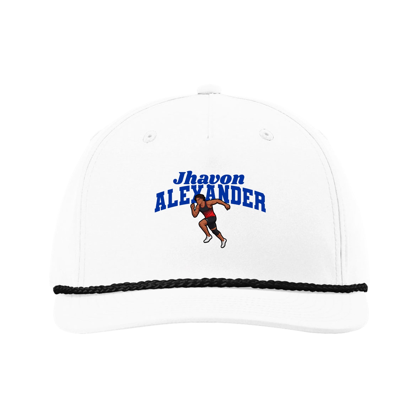 Five-Panel Classic Rope Cap — Signature Arch in White