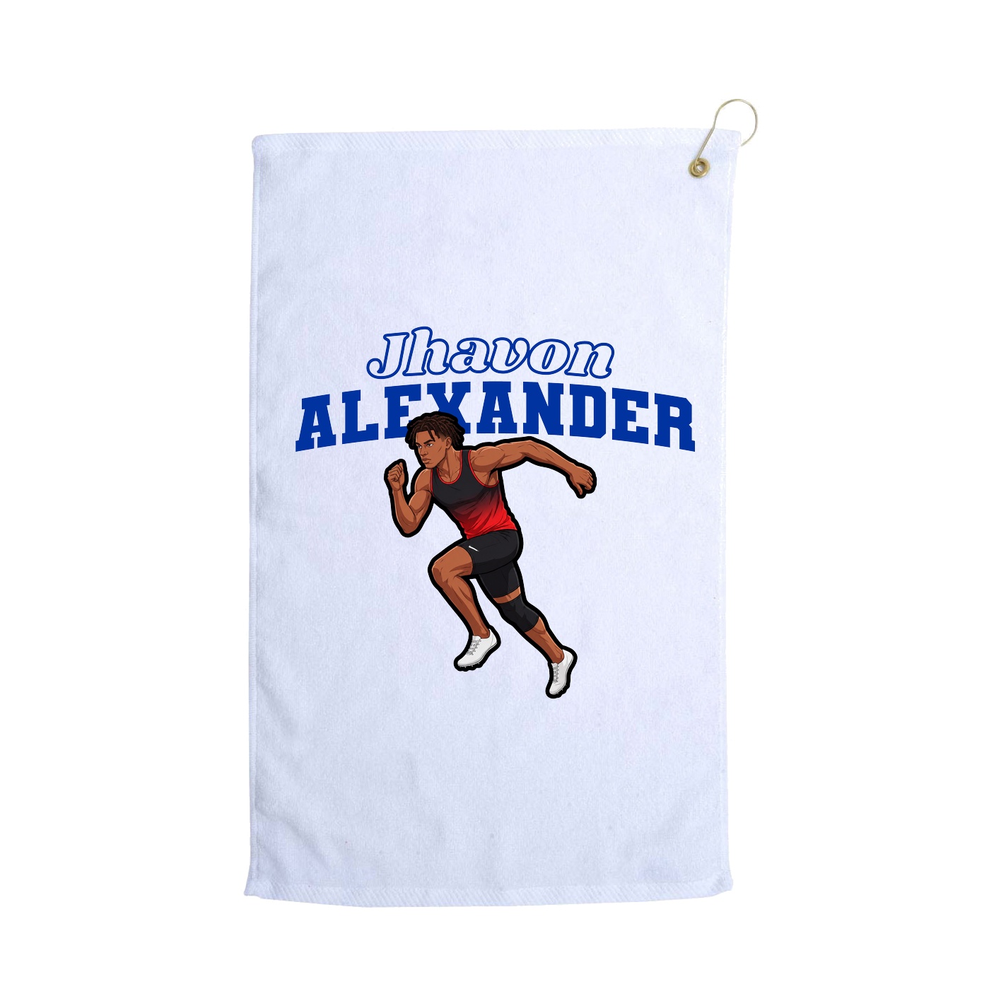 Golf Towel — Name Arch in White
