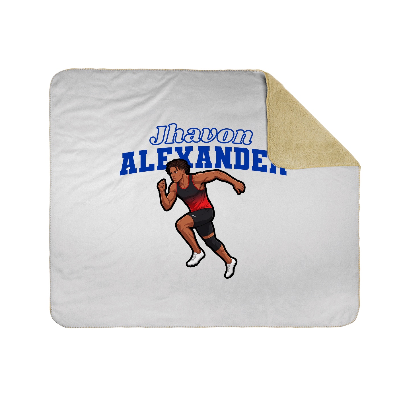Throw Blanket — Name Arch in White