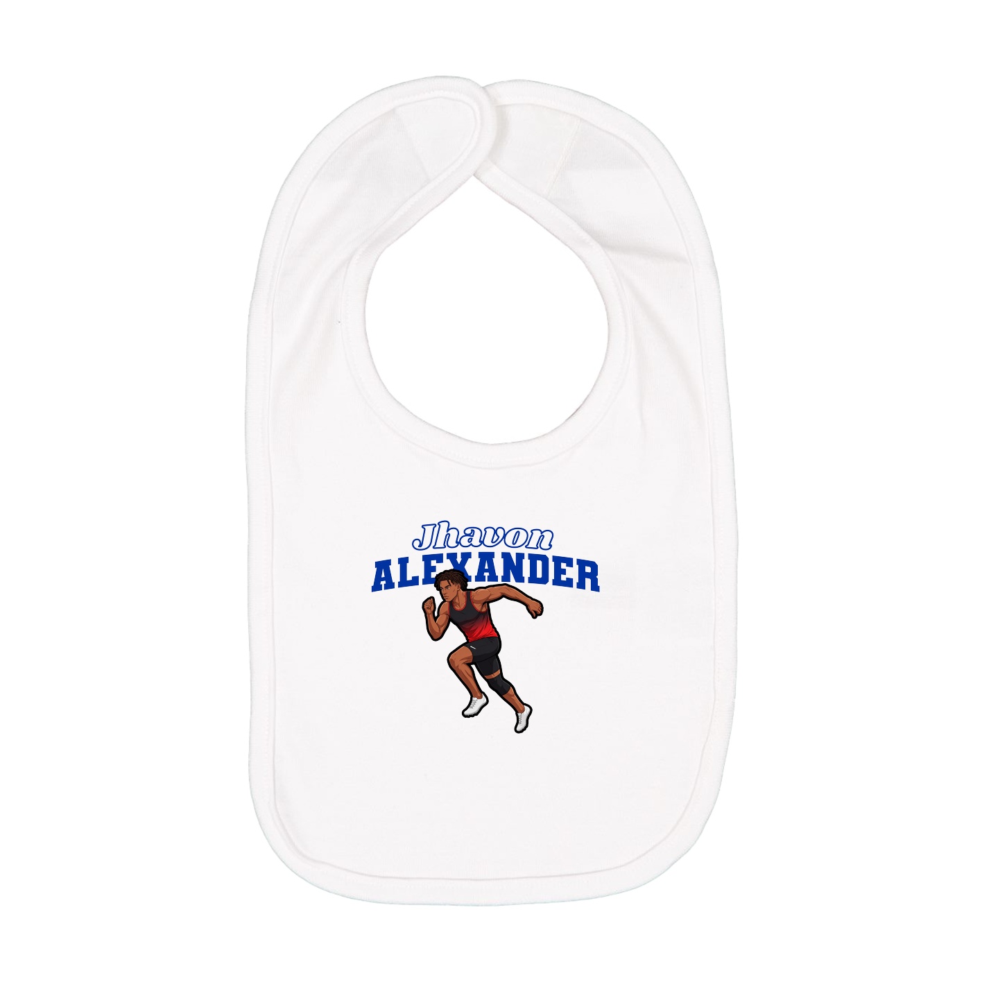 Infant Bib — Name Arch in White