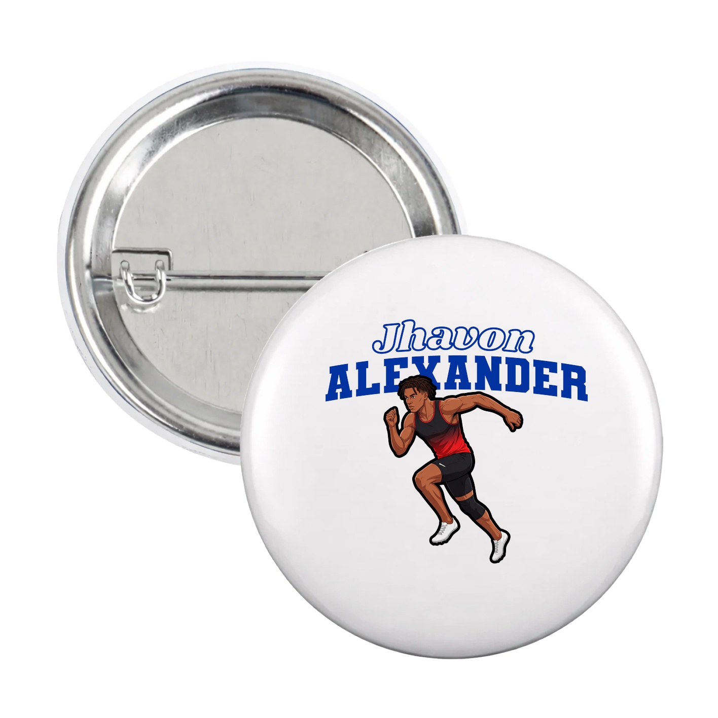 Game Day Button — Name Arch in White
