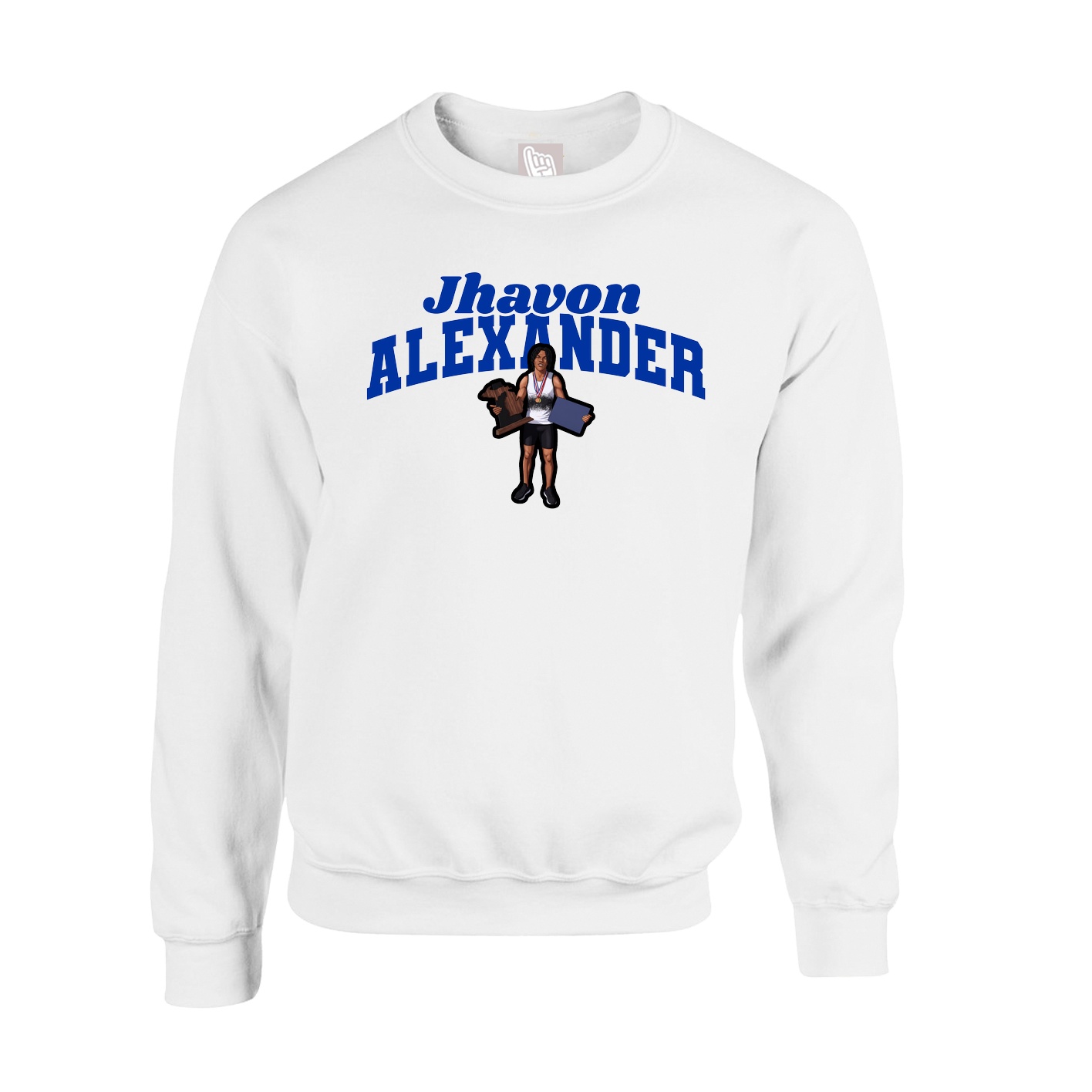 Fleece Crew — Signature Arch in White