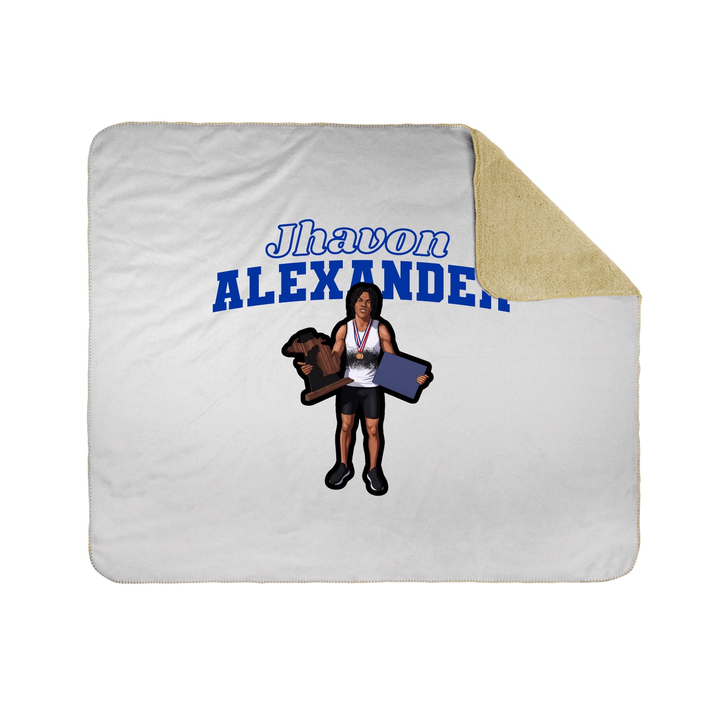 Throw Blanket — Name Arch in White