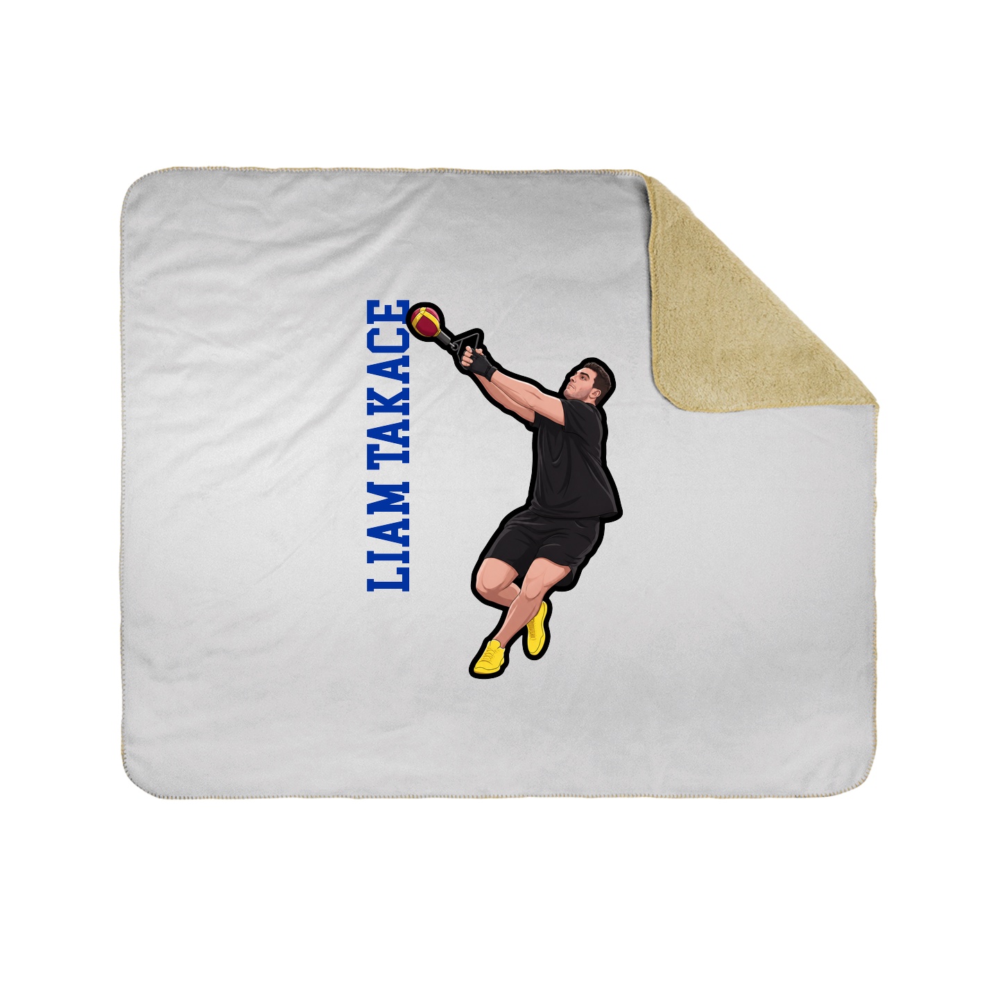 Throw Blanket — Name Vertical in White