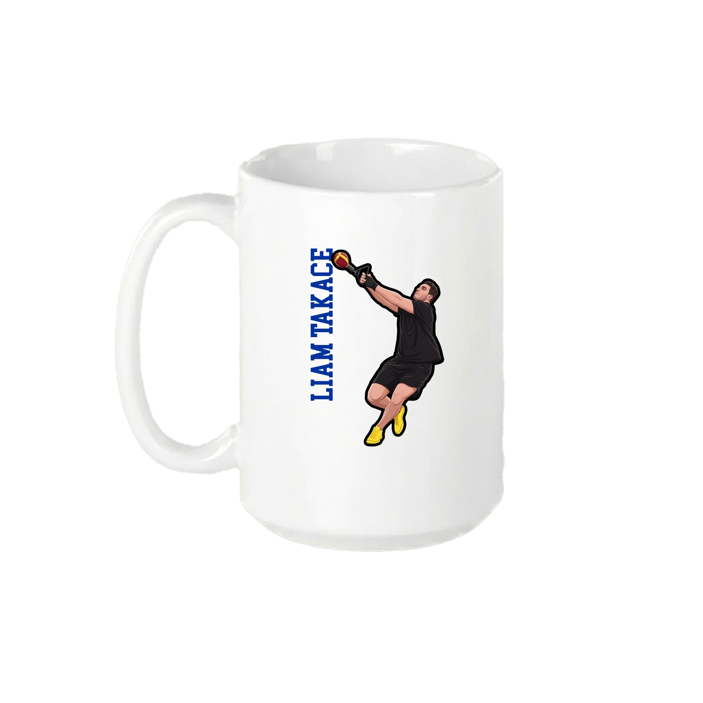 15oz Coffee Mug — Name Vertical in White
