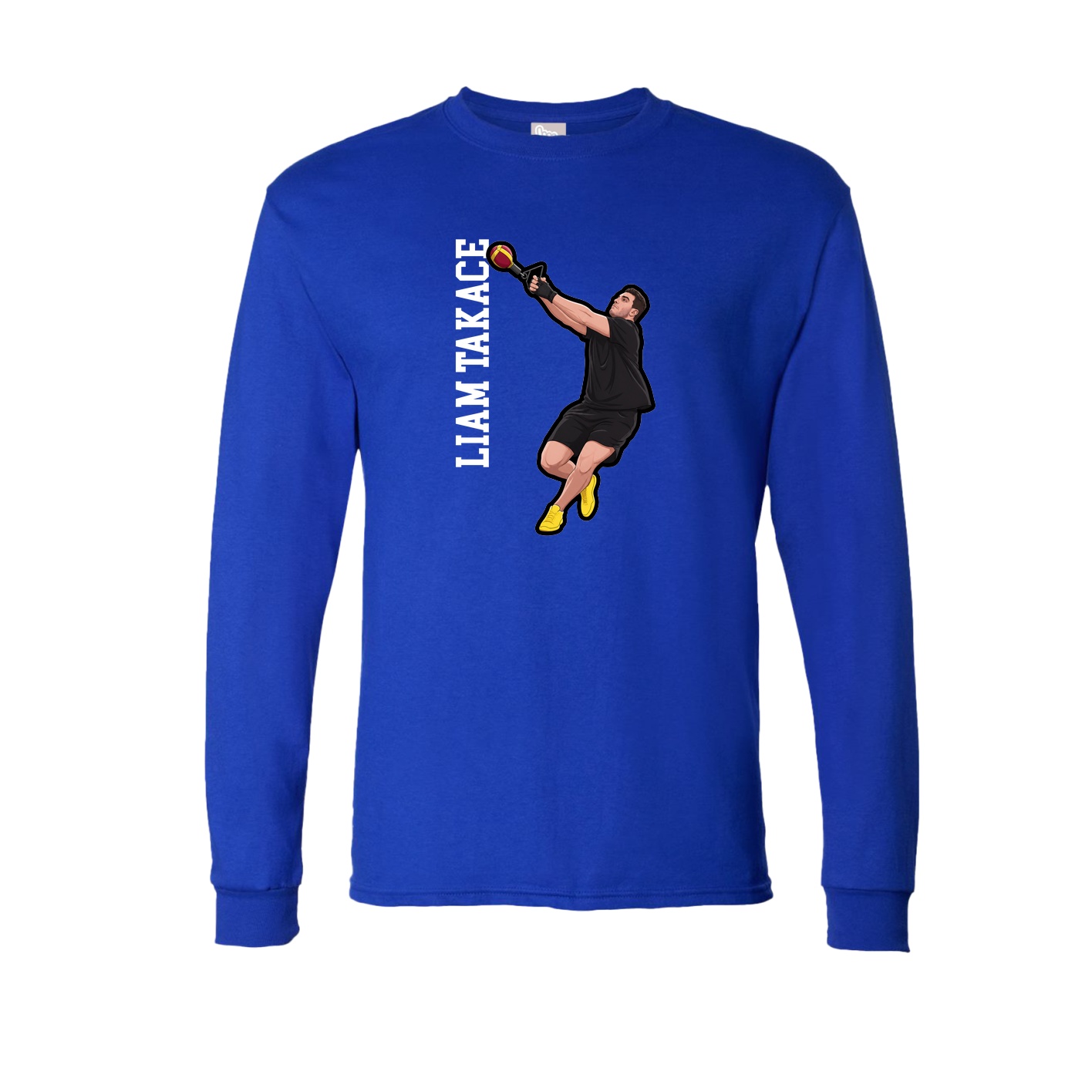 Long Sleeve Tee — Name Vertical in Royal