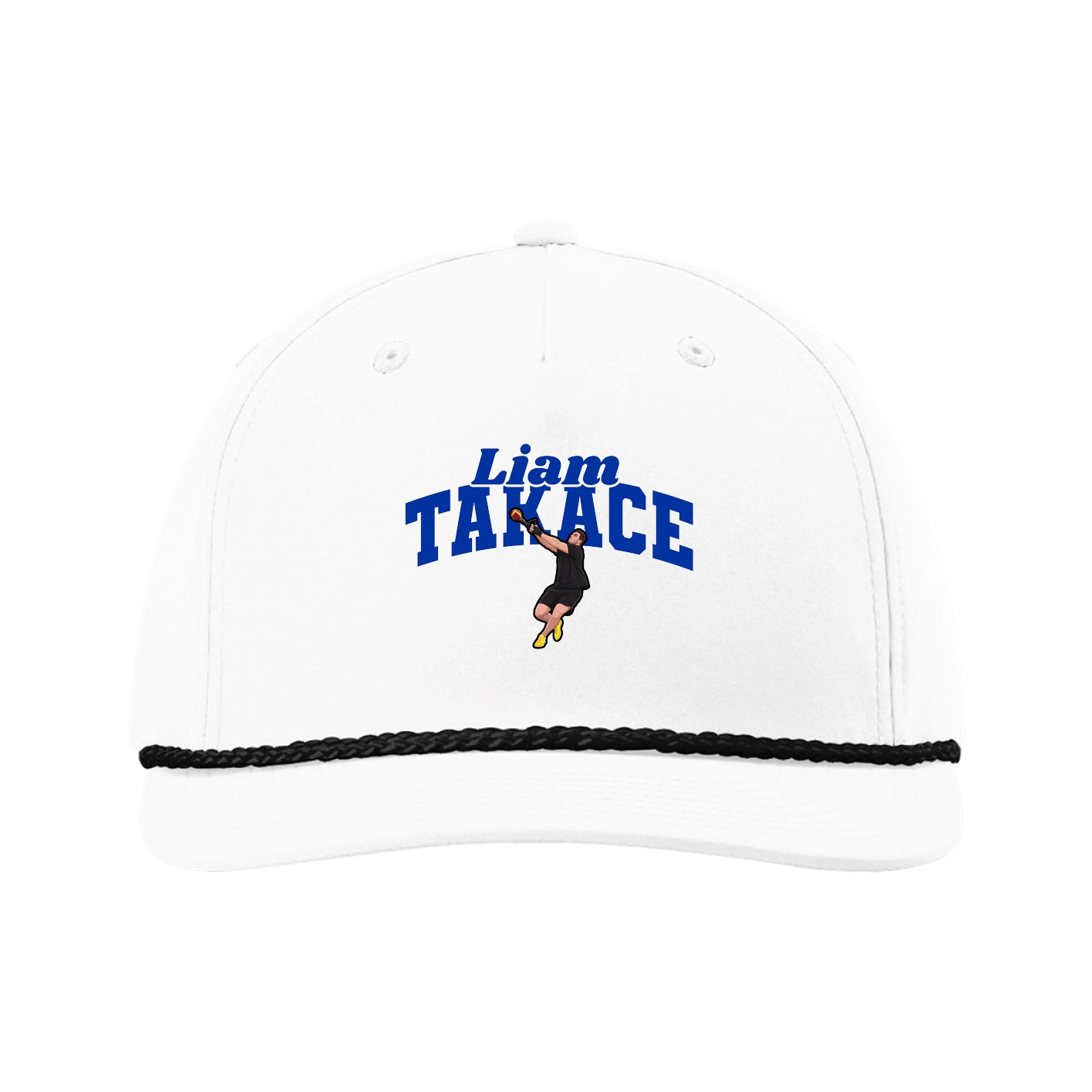 Five-Panel Classic Rope Cap — Signature Arch in White