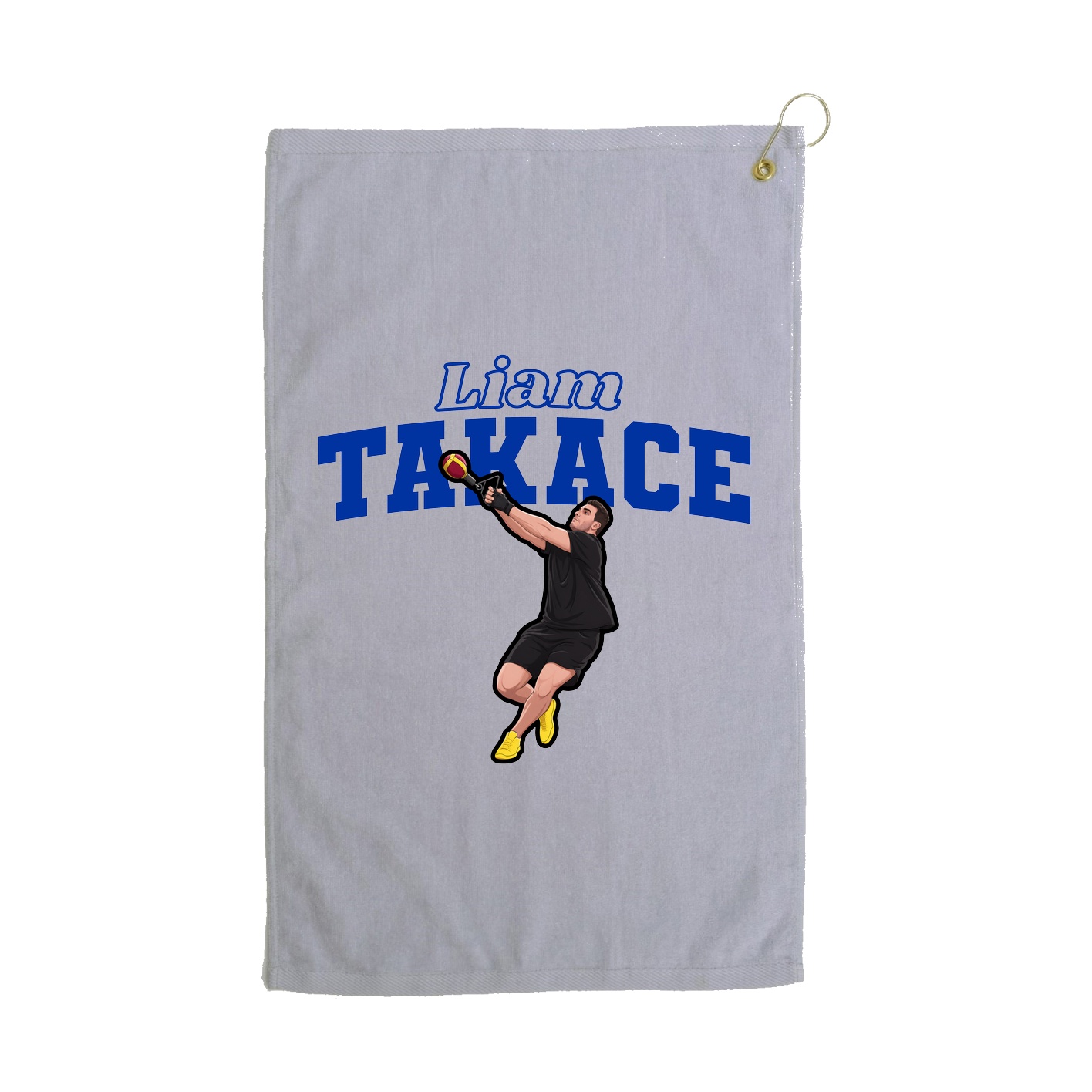 Golf Towel — Name Arch in Grey