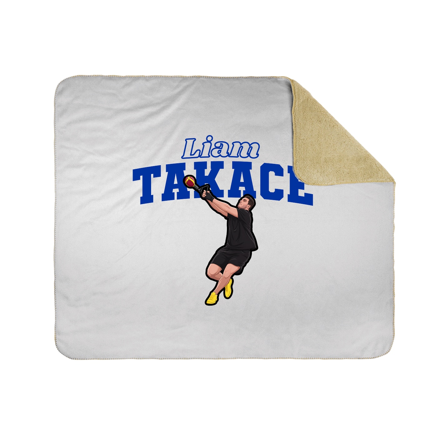 Throw Blanket — Name Arch in White
