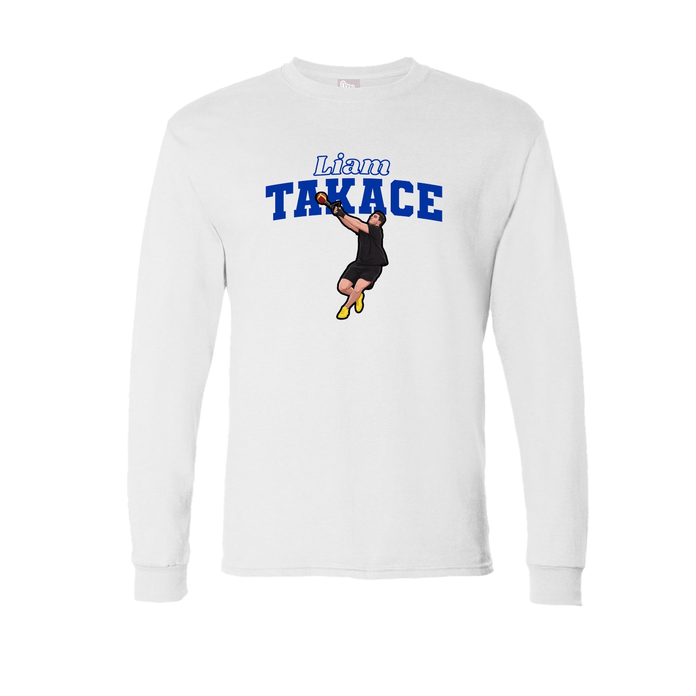 Long Sleeve Tee — Name Arch in White