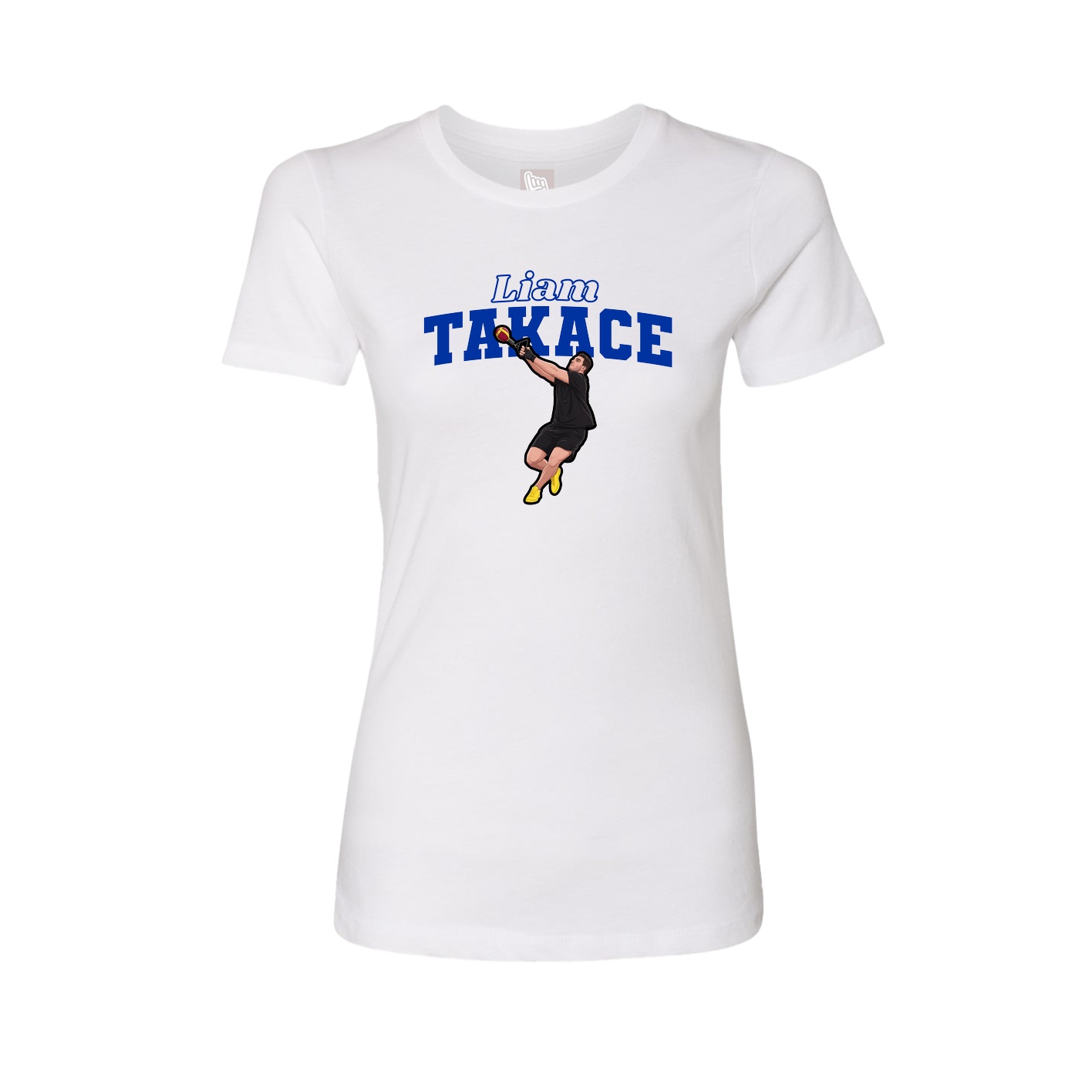 Fitted Women's Tee — Name Arch in White