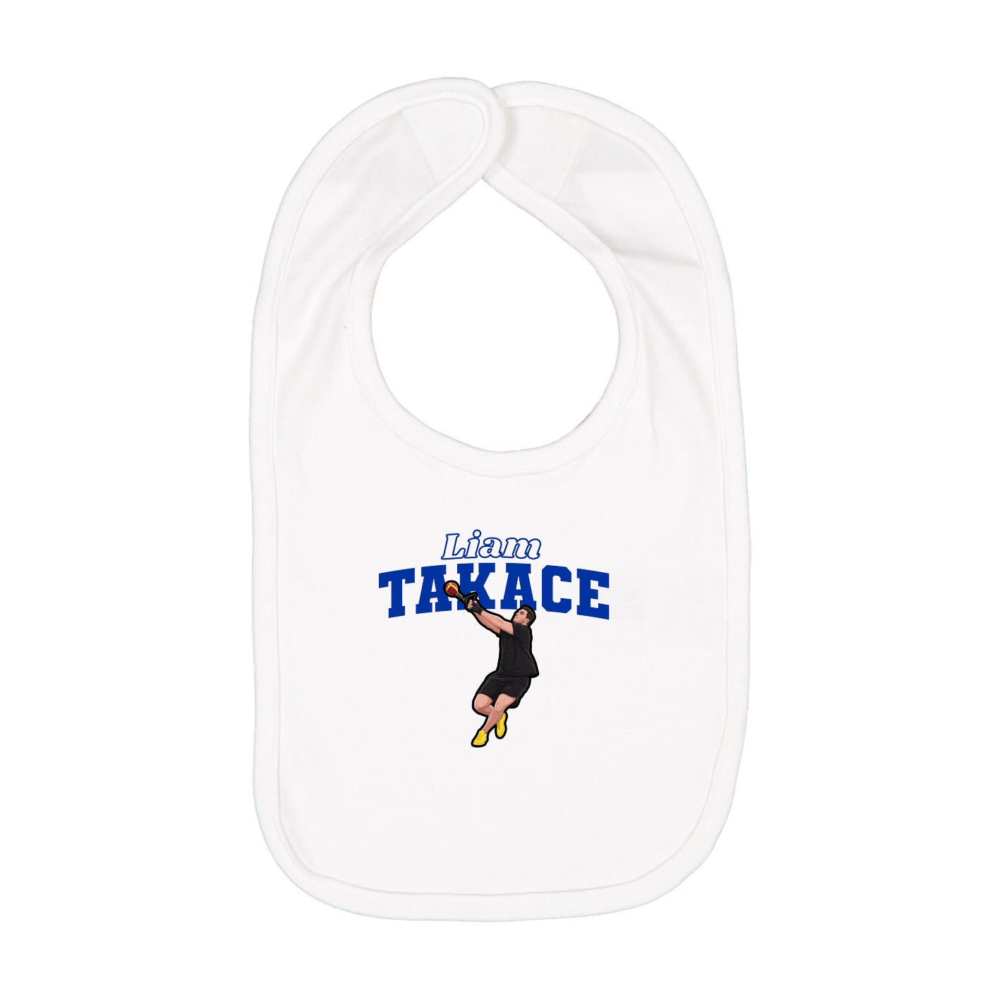 Infant Bib — Name Arch in White