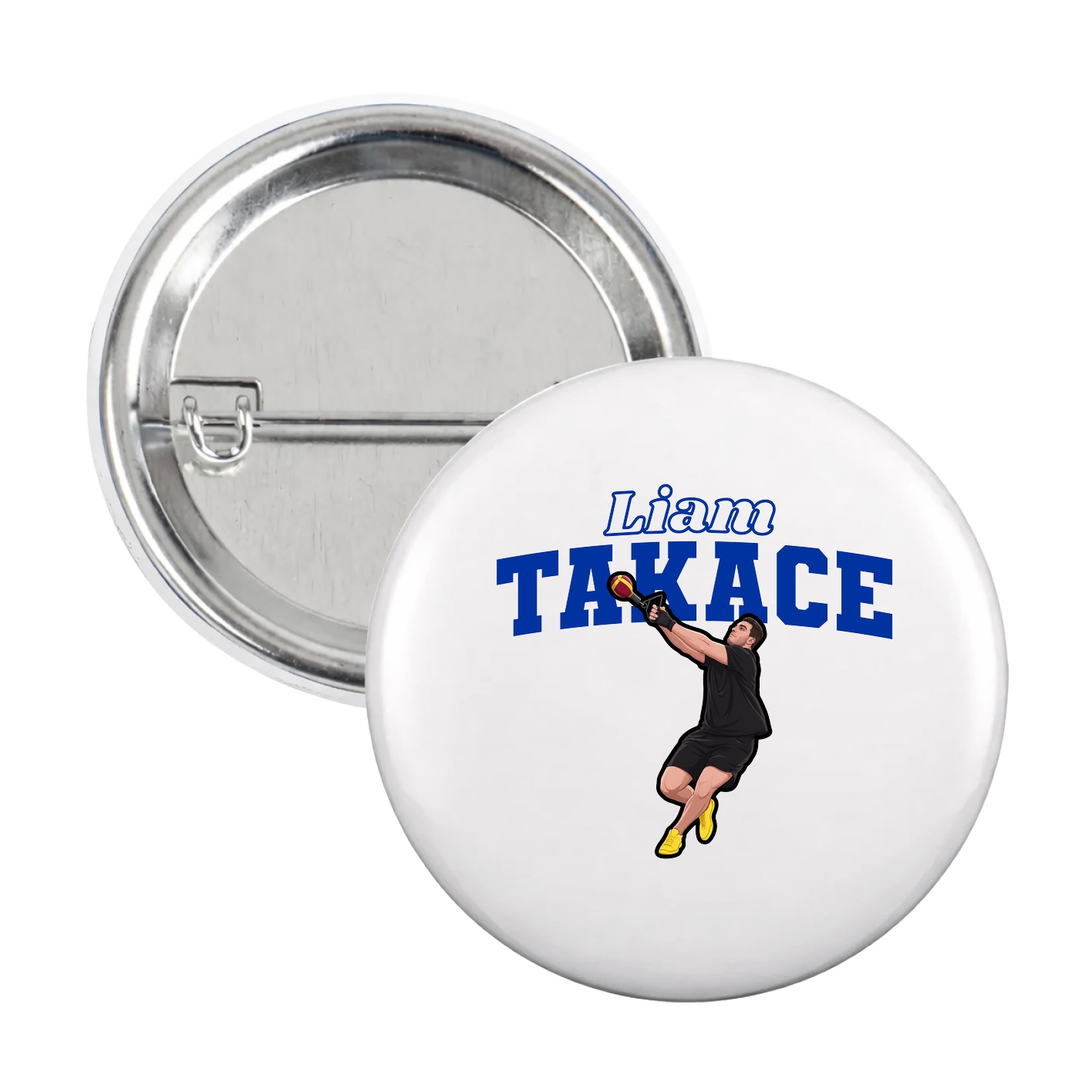 Game Day Button — Name Arch in White