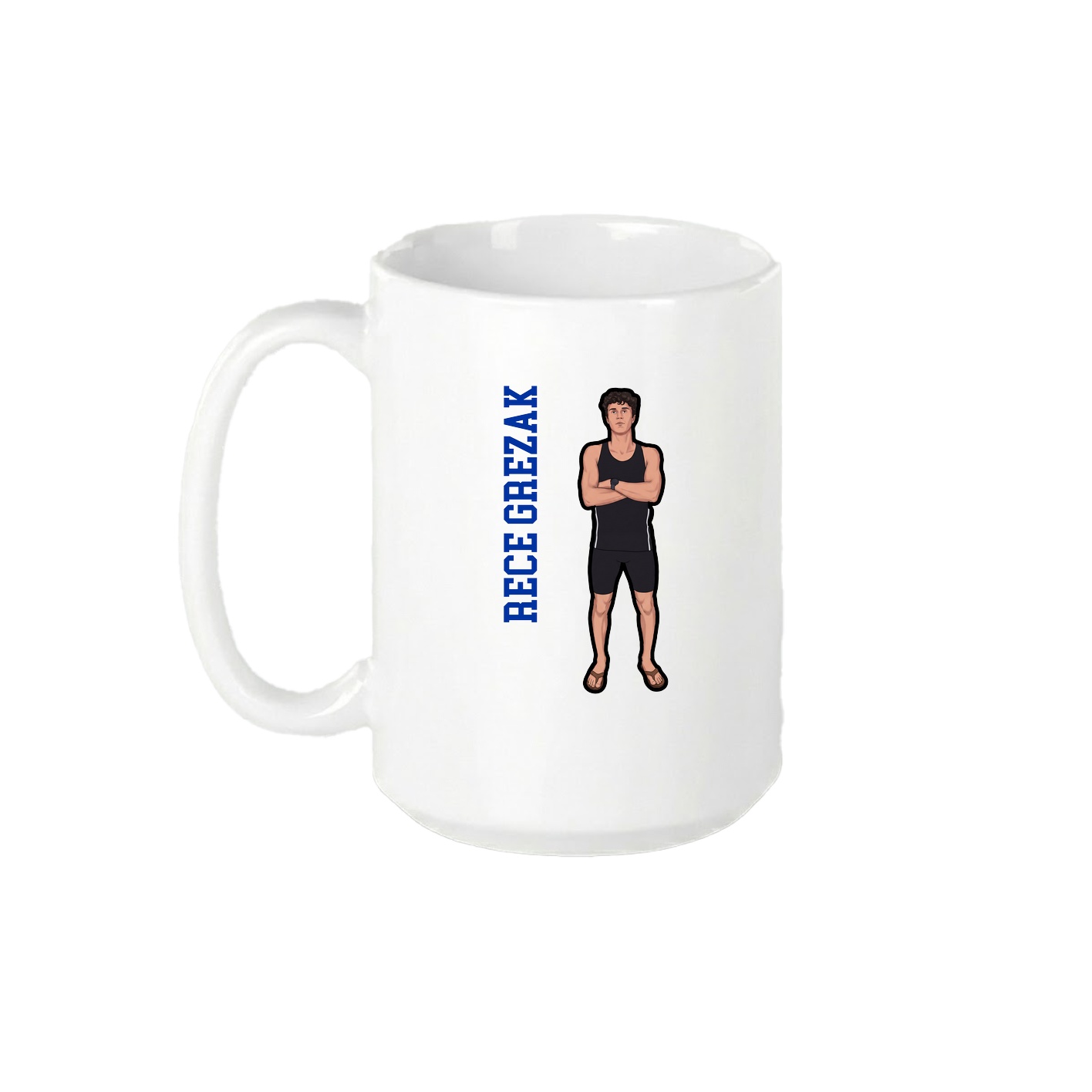 15oz Coffee Mug — Name Vertical in White