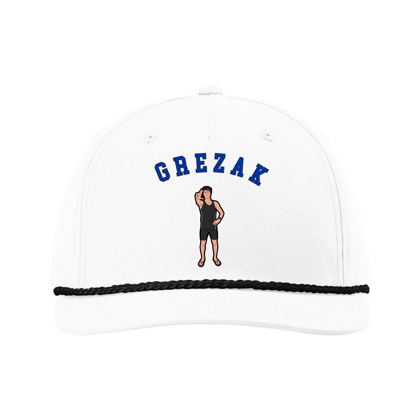 Five-Panel Classic Rope Cap — Shirsey Arch in White