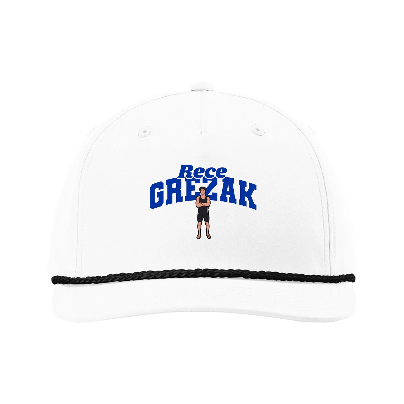Five-Panel Classic Rope Cap — Signature Arch in White