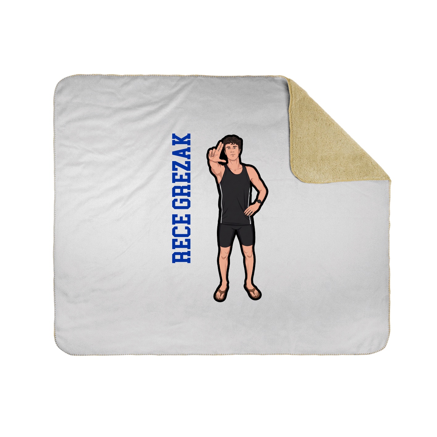 Throw Blanket — Name Vertical in White