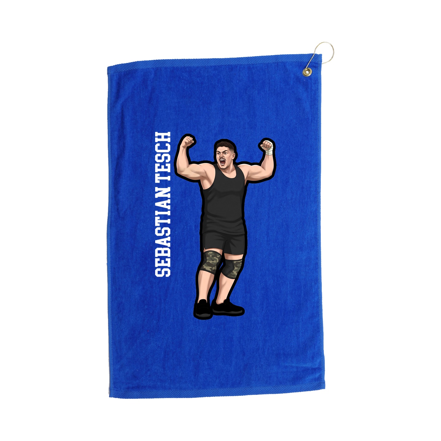 Golf Towel — Name Vertical in Royal