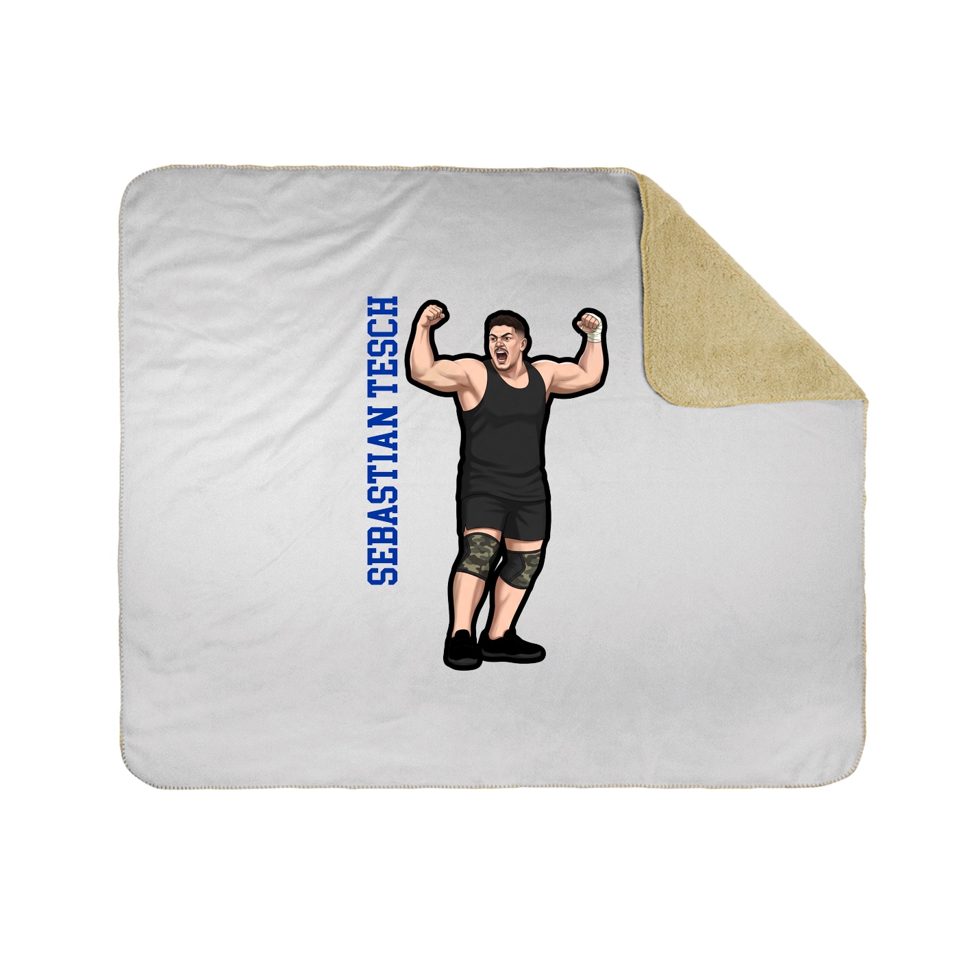 Throw Blanket — Name Vertical in White