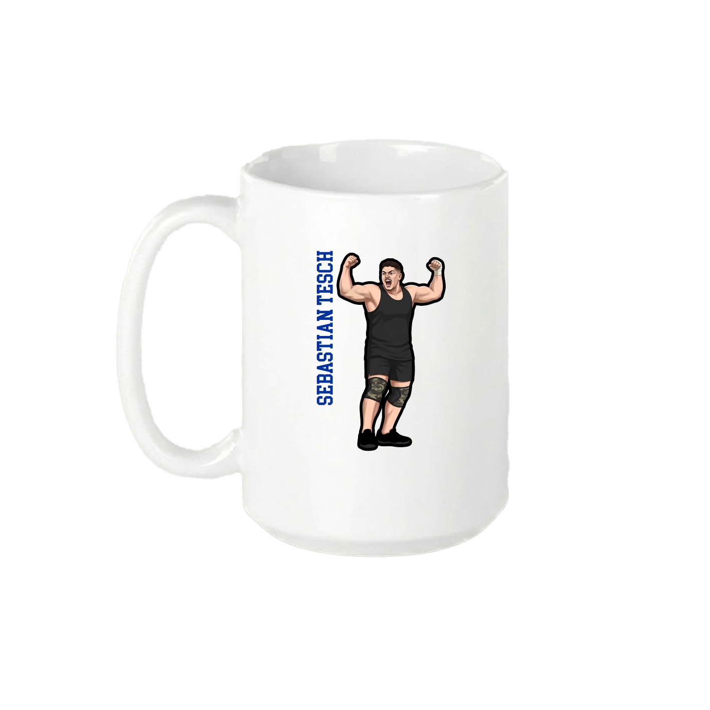 15oz Coffee Mug — Name Vertical in White