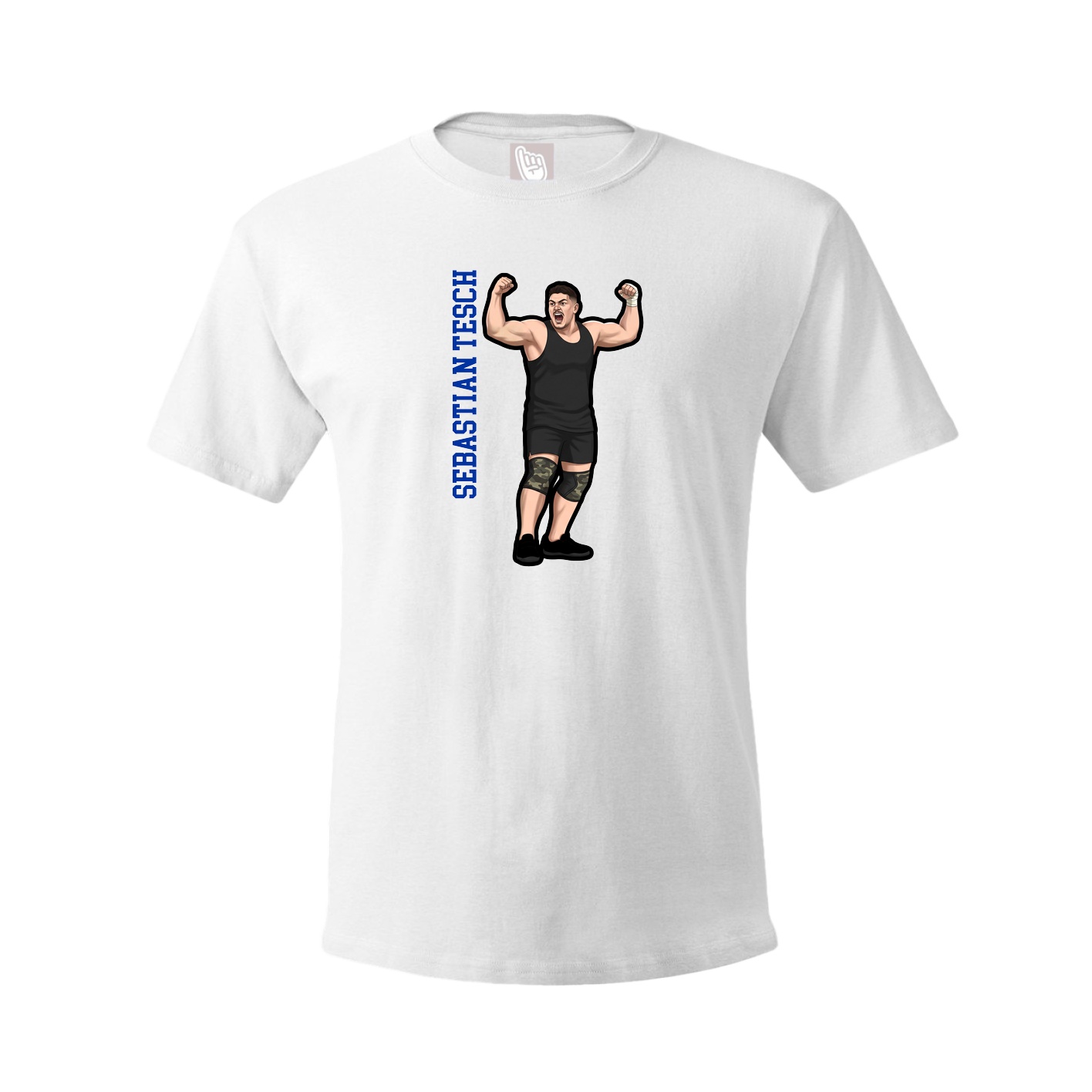 Tee — Name Vertical in White